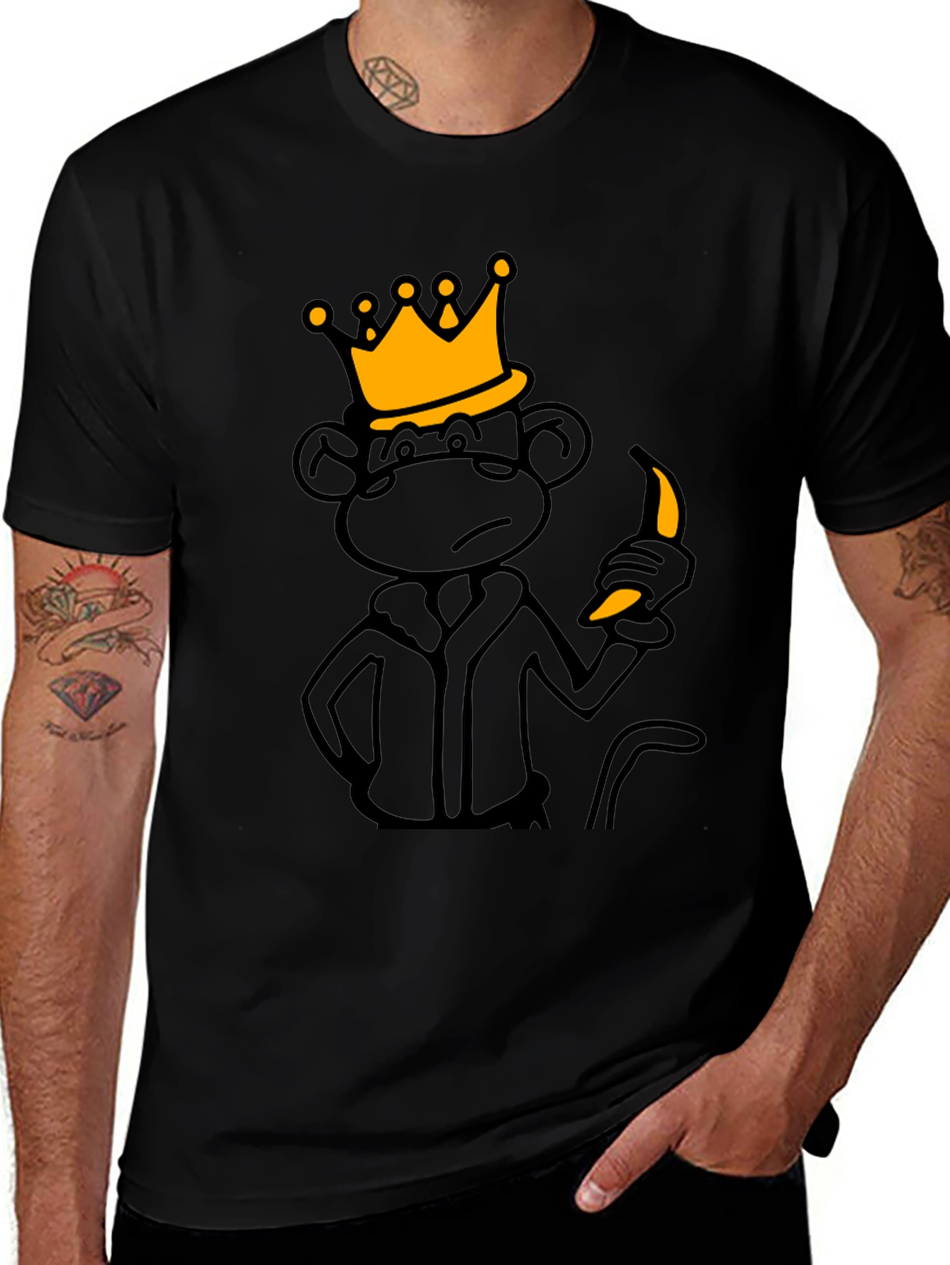 Variant 14 of King Monkey Banana Black T-Shirt