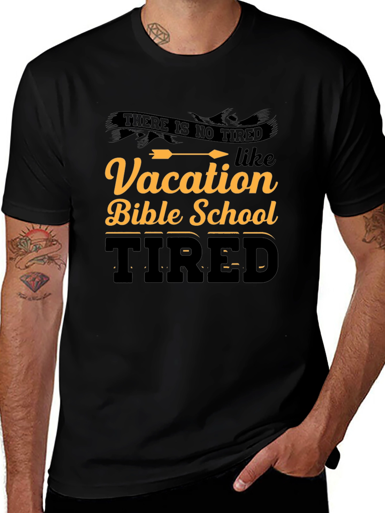 Vacation Bible School Tired Black T-Shirt
