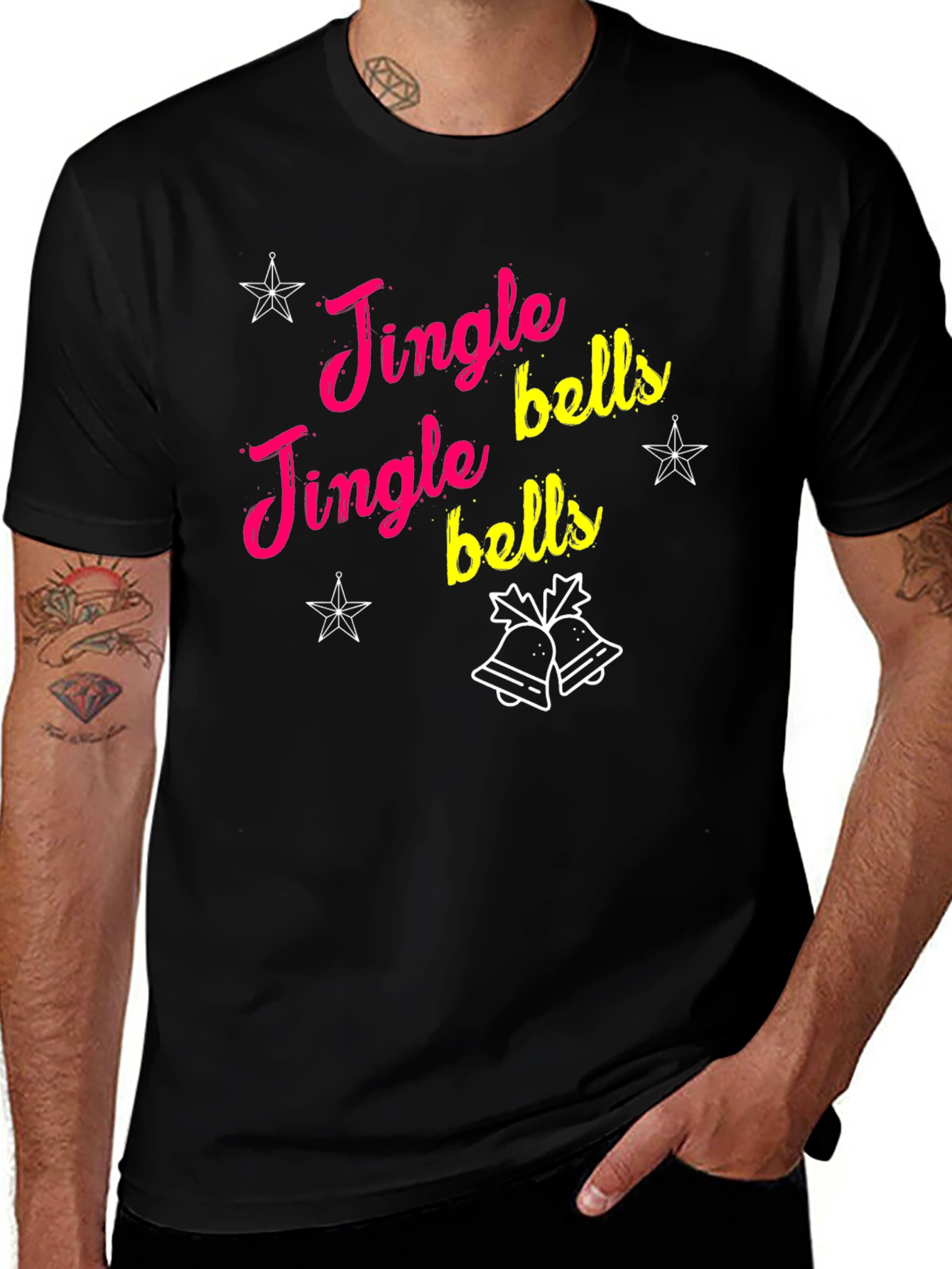 Jingle Bells Graphic Tee Festive Holiday Shirt