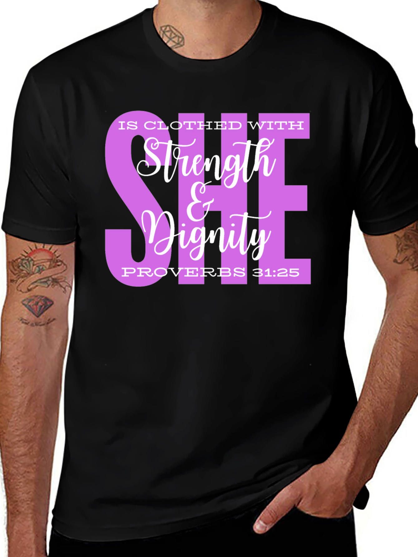 Variant 30 of Strength & Dignity Proverbs 31:25 Graphic Tee