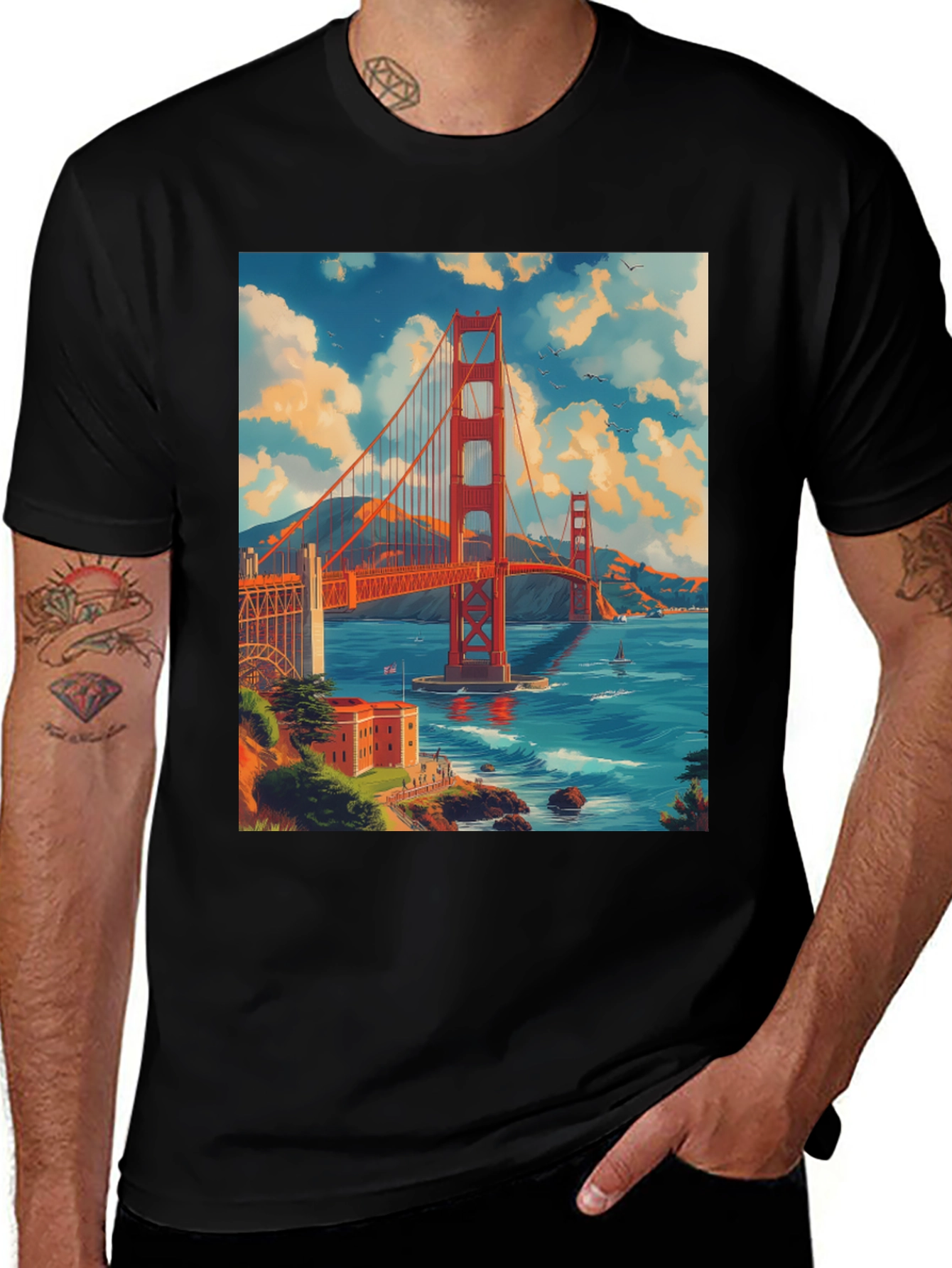 Golden Gate Bridge Graphic Tee - San Francisco Souvenir Shirt