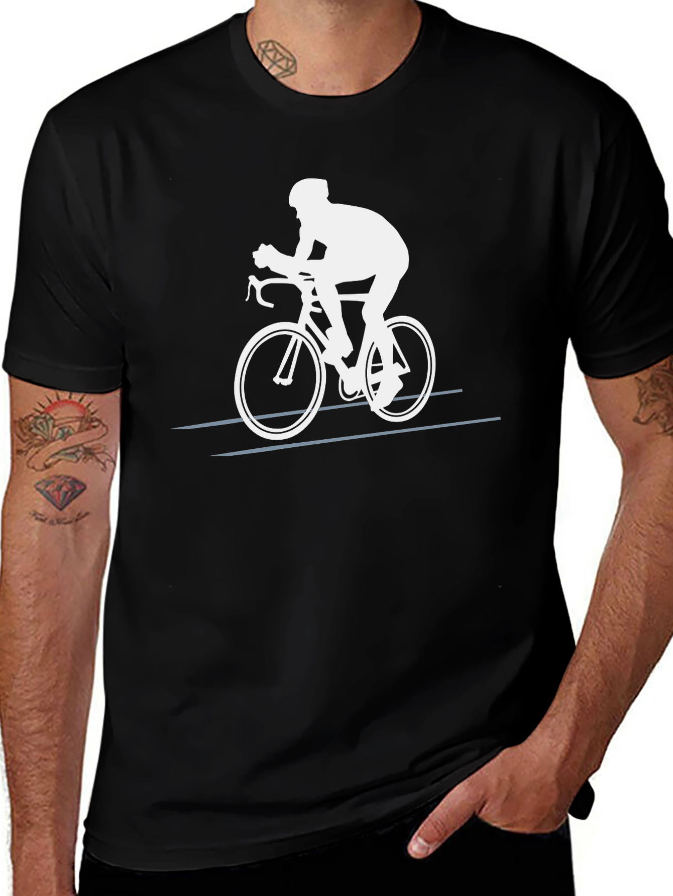 Variant 20 of Cycling Silhouette Graphic Tee - Black