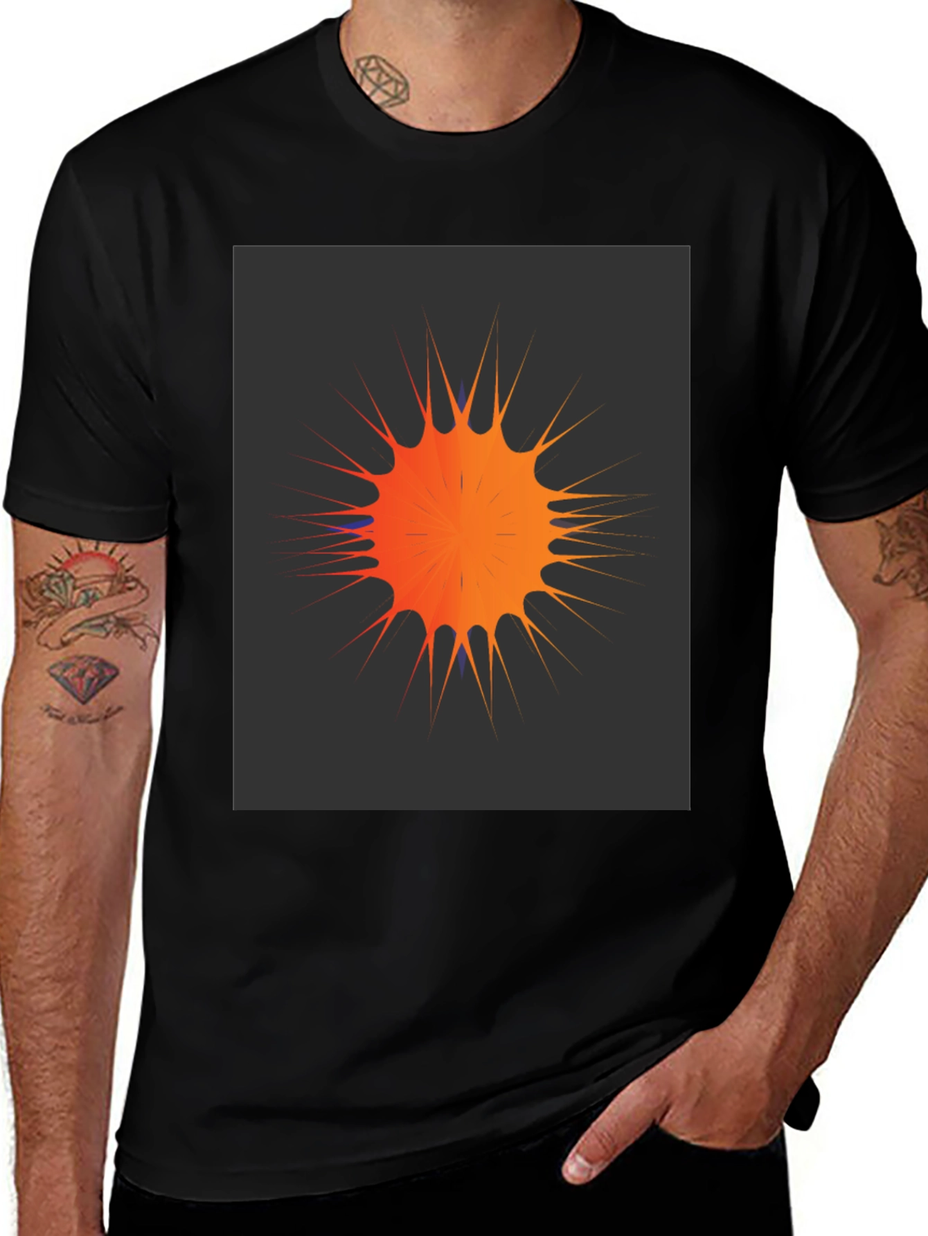 Variant 7 of Abstract Graphic Print Black T-Shirt