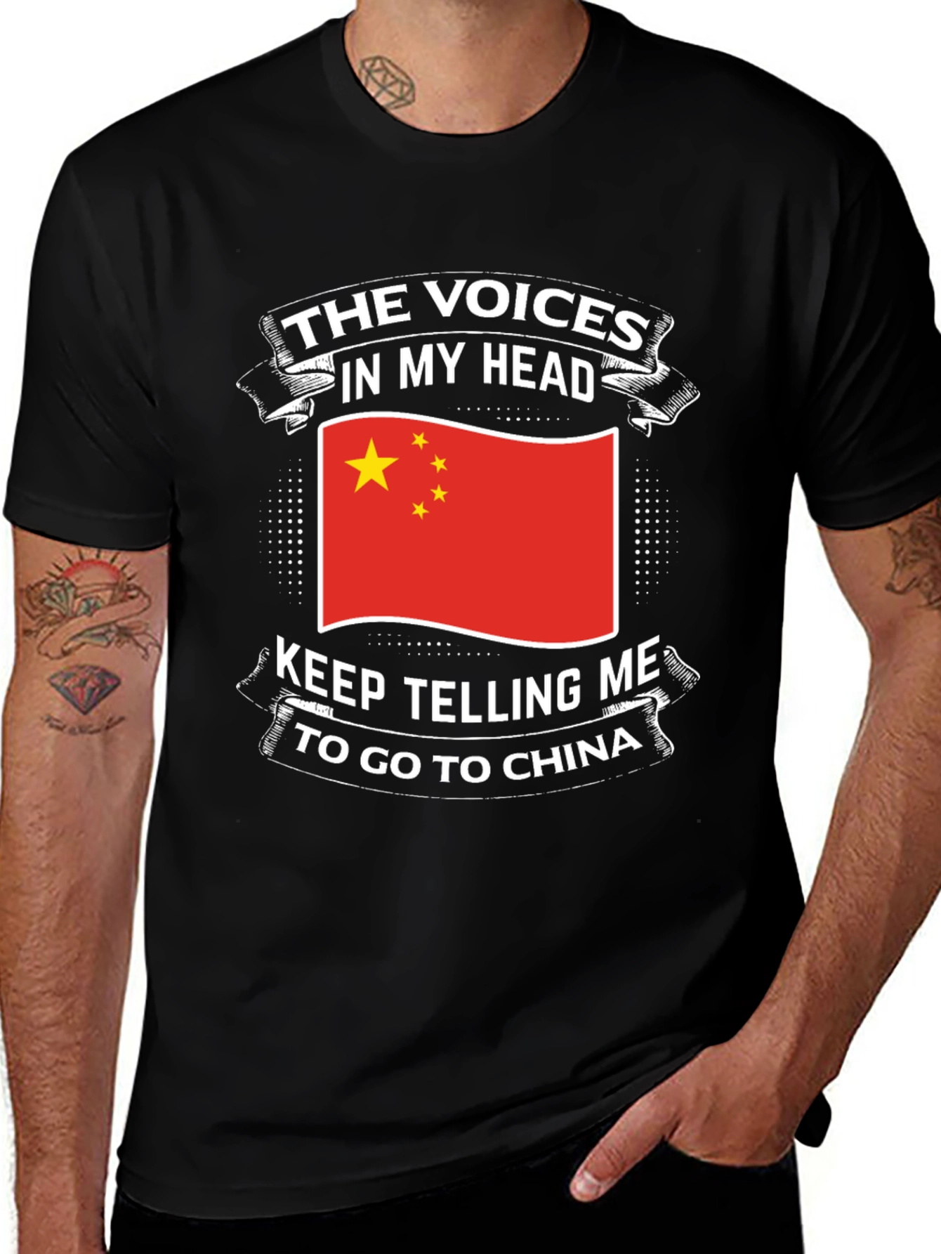 Voices In My Head China Flag T-Shirt