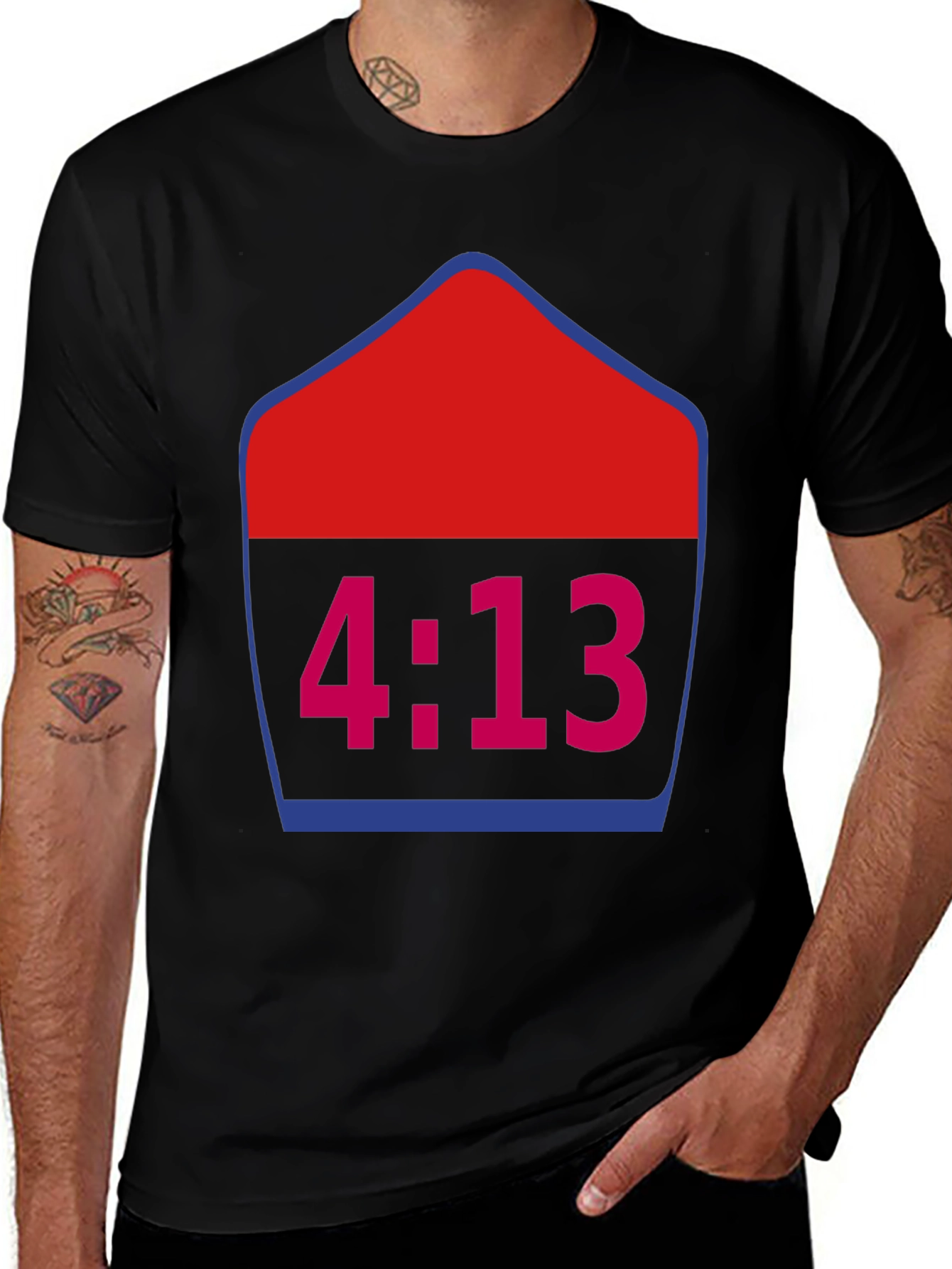 Variant 8 of 4:13 Graphic Tee - Trendy Black T-Shirt