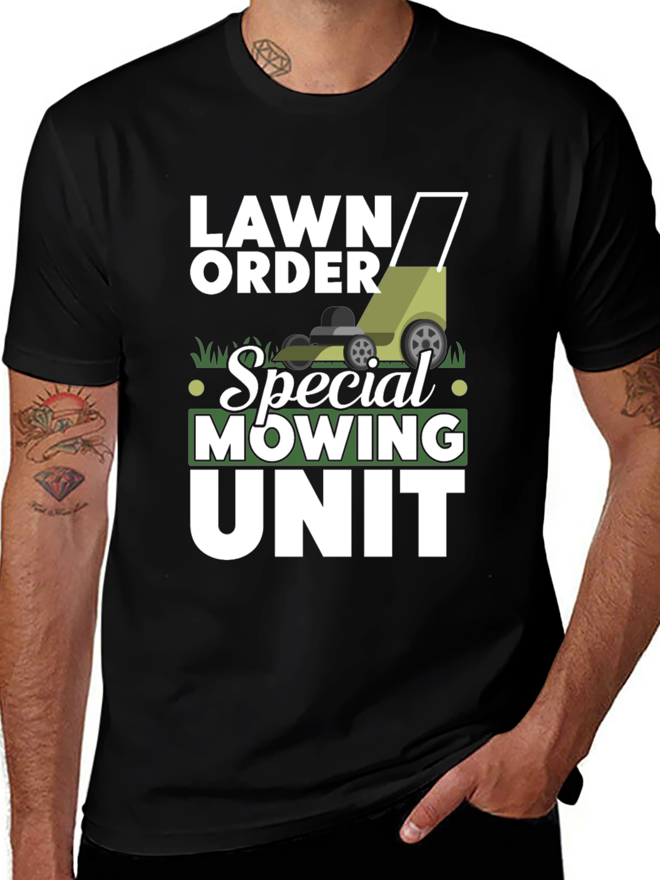 Variant 15 of Lawn Order Special Mowing Unit Black T-Shirt