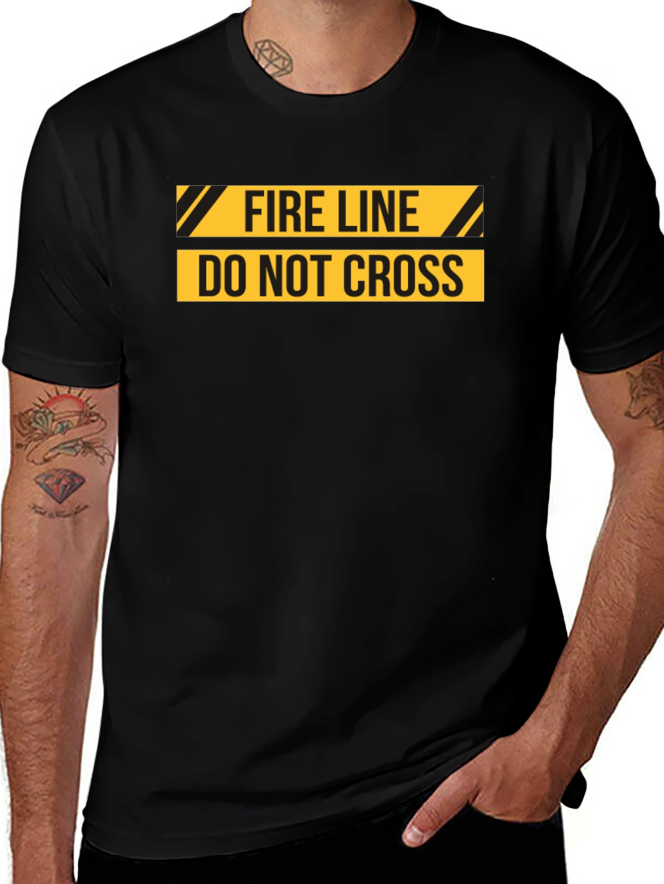 Variant 26 of Fire Line Do Not Cross Novelty T-Shirt