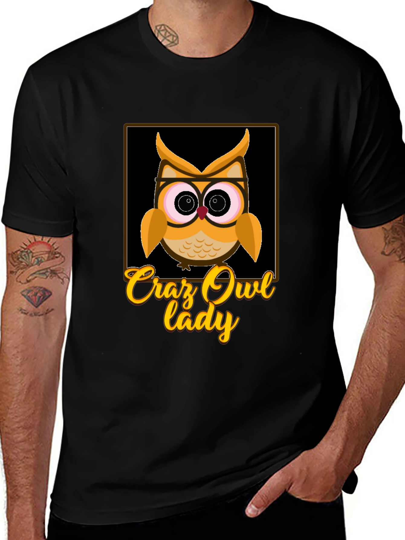 Variant 18 of Crazy Owl Lady Graphic T-Shirt