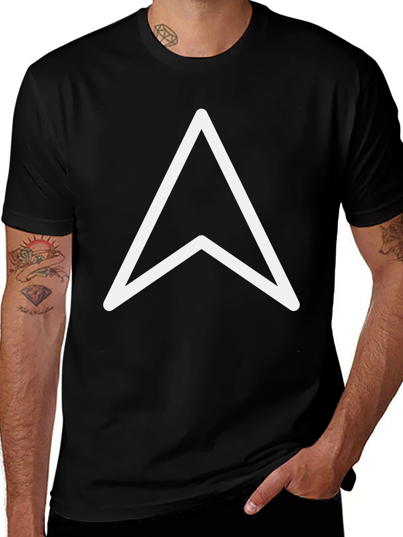 Modern Arrow Graphic Tee - Black Unisex T-Shirt