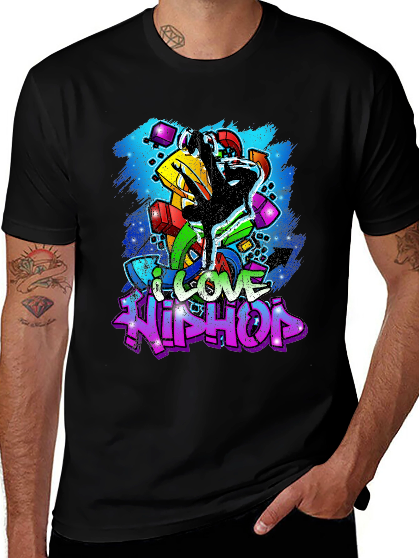 Variant 10 of I Love Hip Hop Graphic T-Shirt