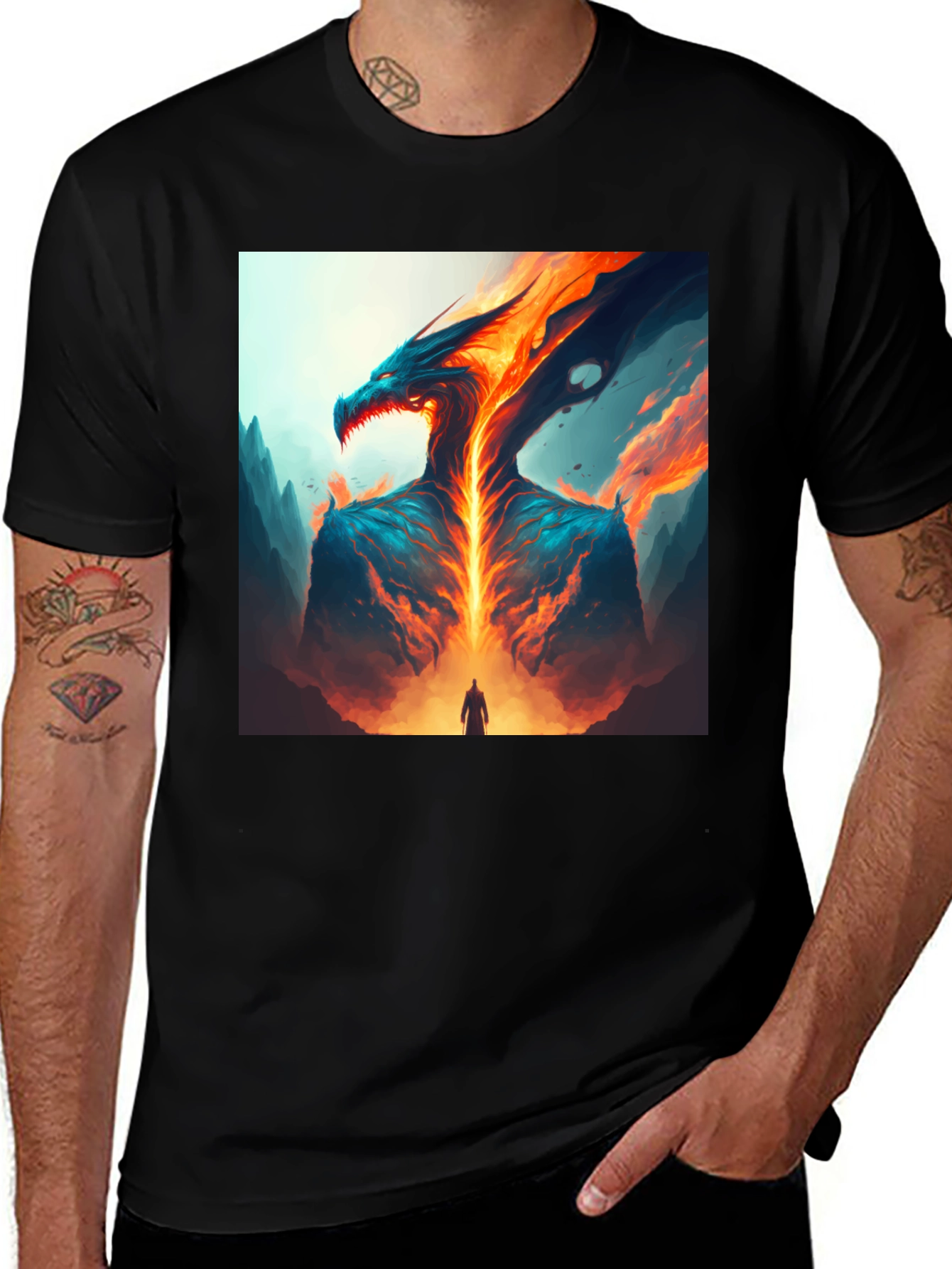 Variant 9 of Fiery Dragon Graphic Tee