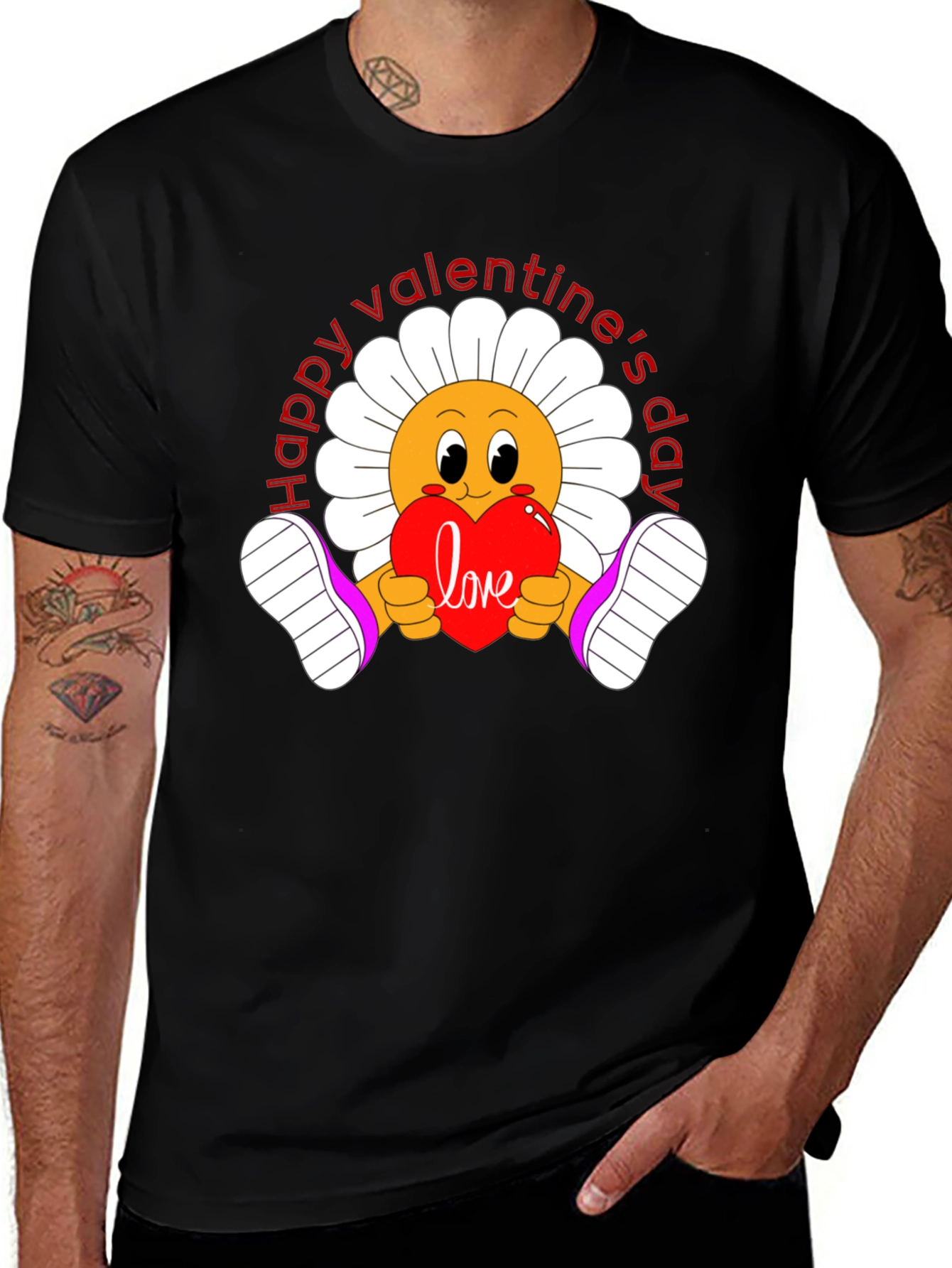 Variant 10 of Happy Valentine's Day Flower Graphic Tee