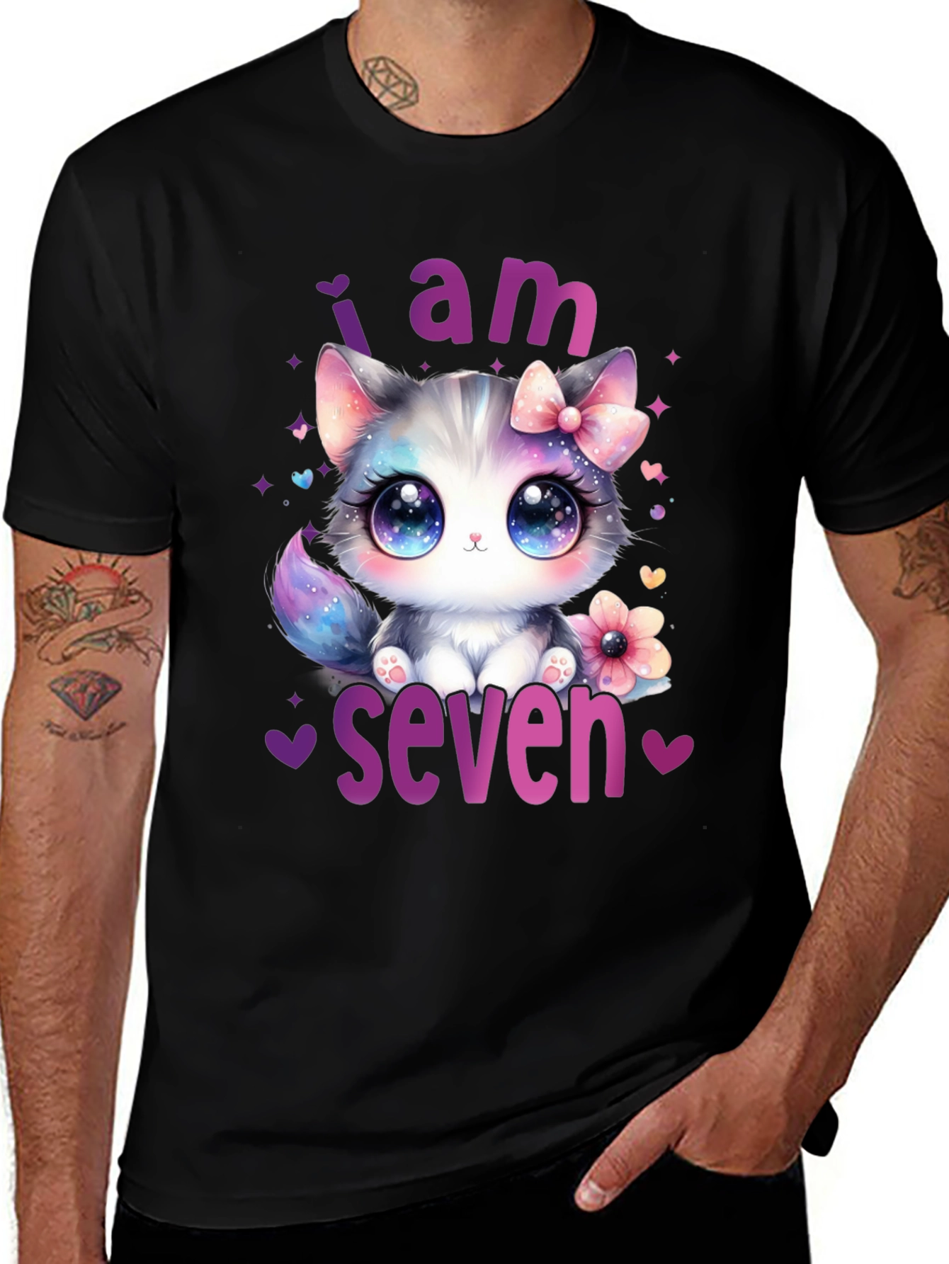 Variant 24 of I am Seven Kitten Birthday T-Shirt