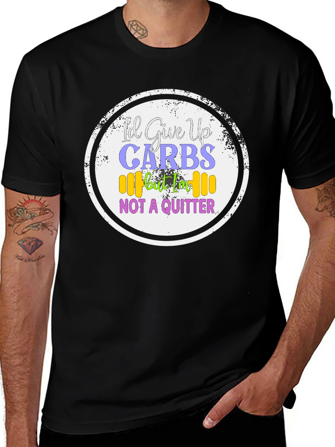 Variant 13 of I'd Give Up Carbs T-Shirt - Gym & Fitness