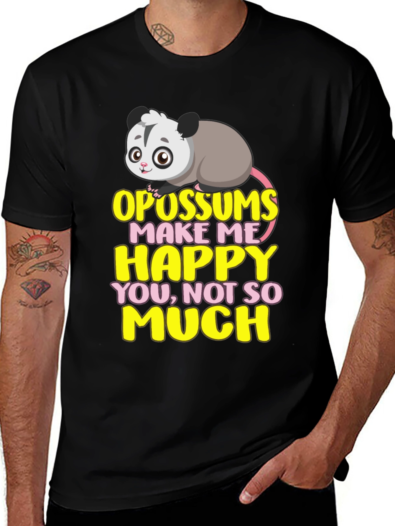 Variant 2 of Funny Opossum T-Shirt: Makes Me Happy
