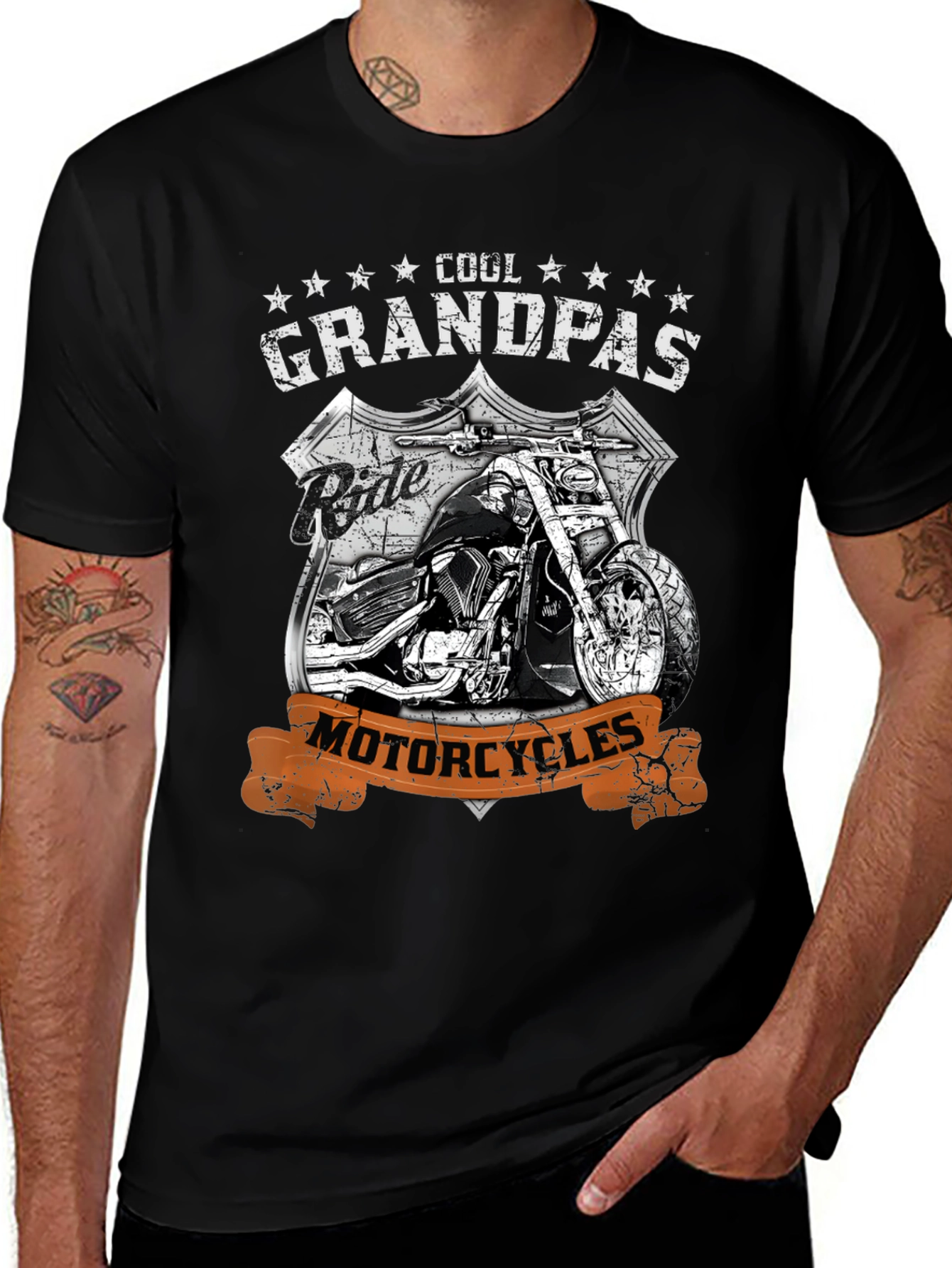 Variant 17 of Cool Grandpas Ride Motorcycles Graphic Tee