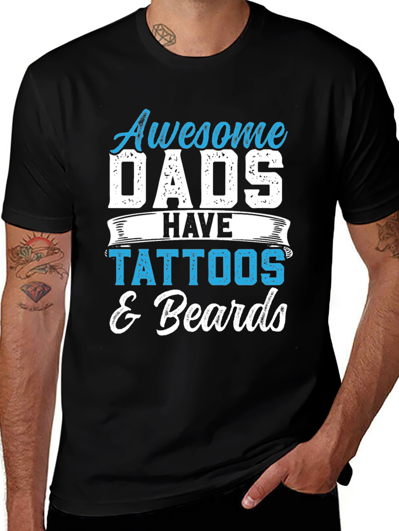Variant 25 of Awesome Dads Tattoos & Beards Graphic Tee