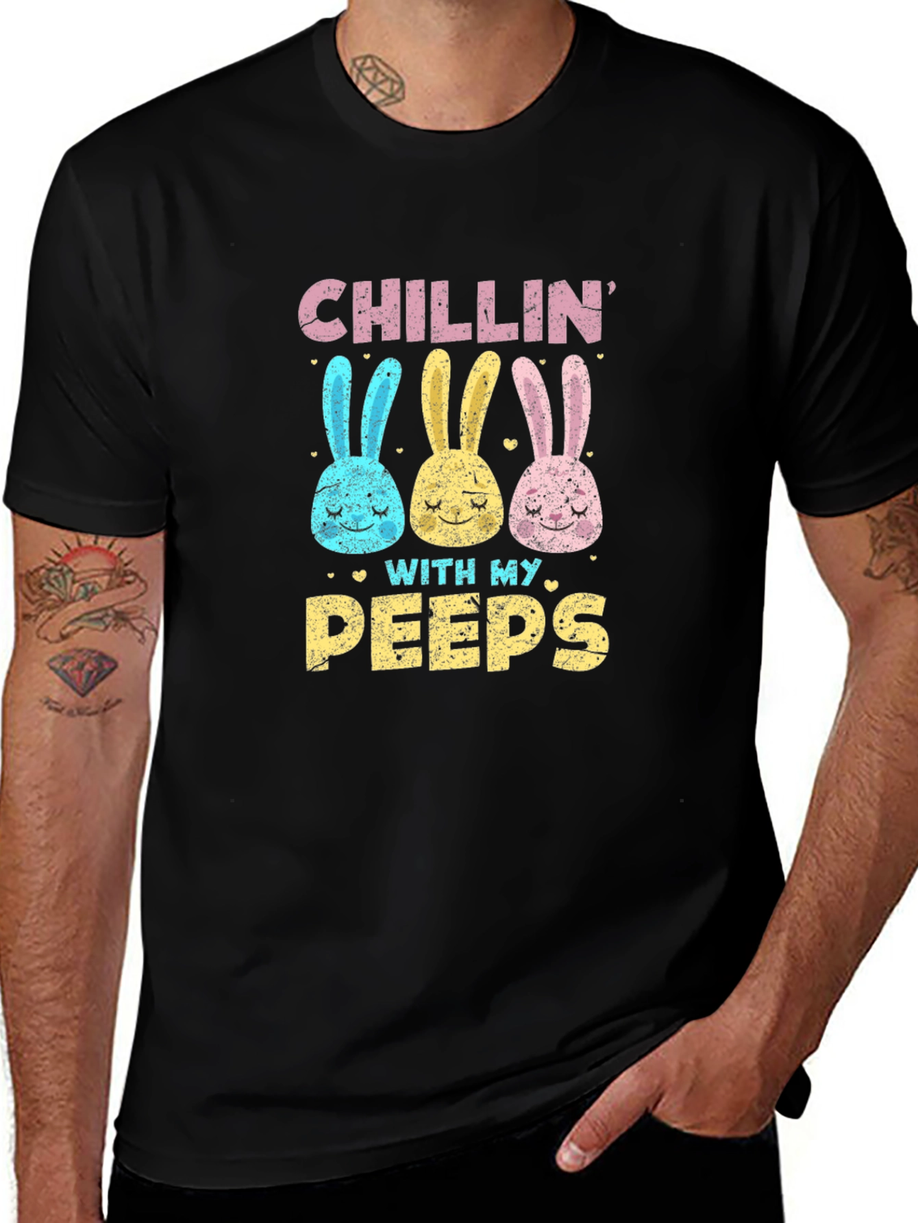 Variant 22 of Chillin' With My Peeps Easter Bunny Graphic Tee