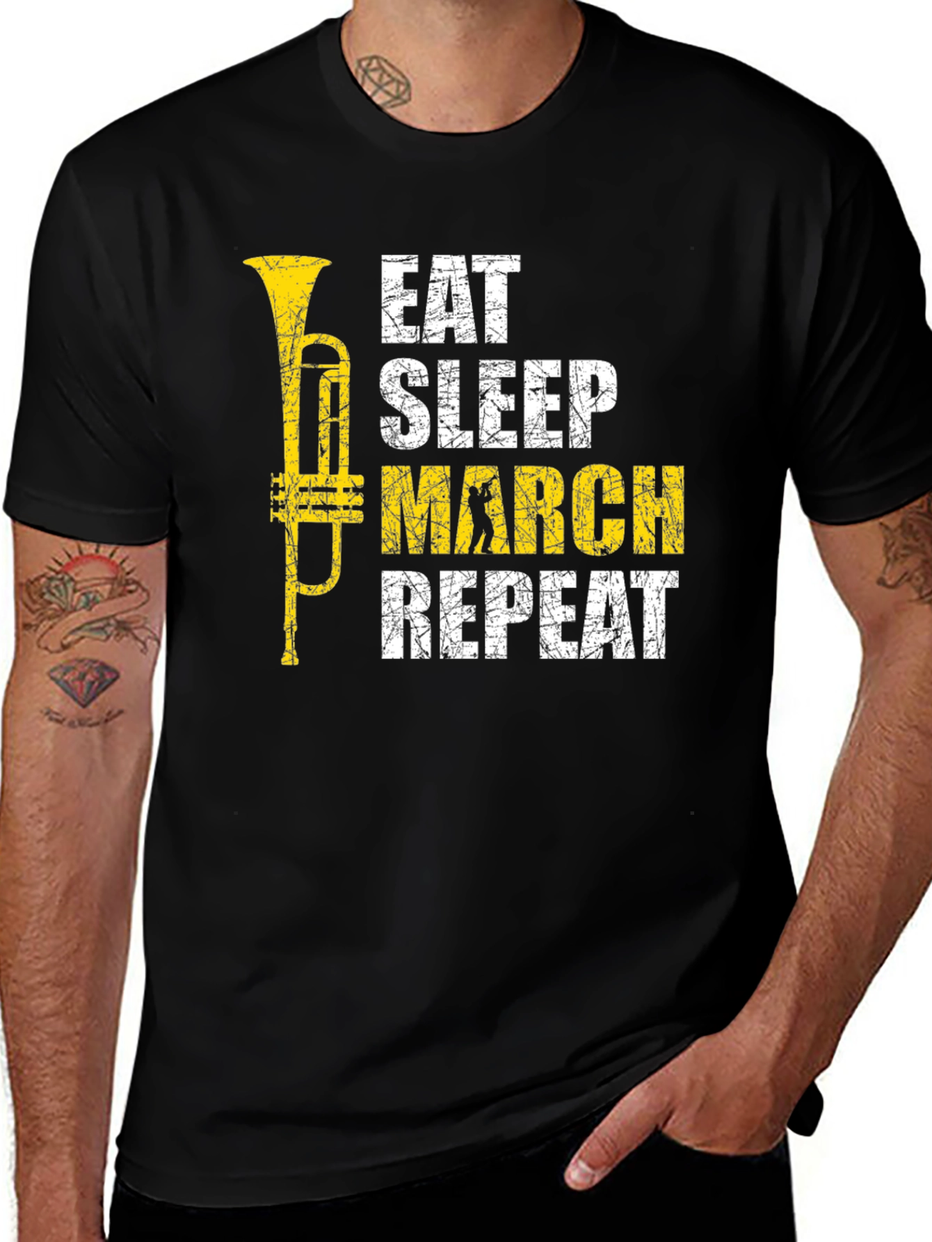Variant 10 of Eat Sleep March Repeat Black T-Shirt
