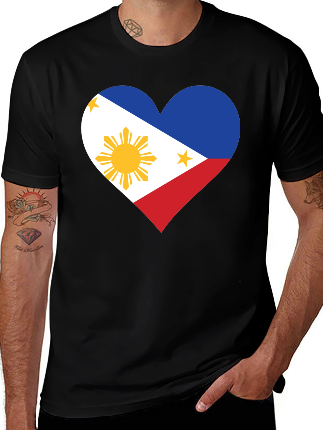 Philippines Flag Heart T-Shirt - Pinoy Pride Tee