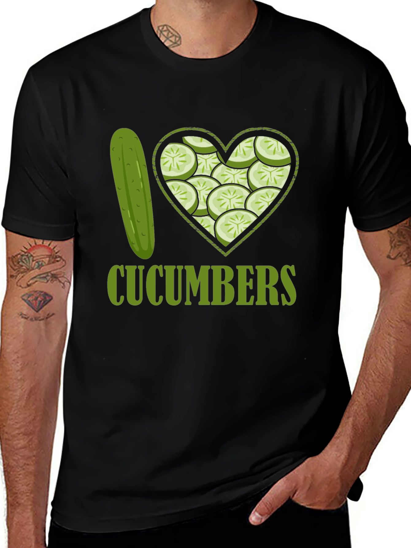 I Heart Cucumbers Graphic T-Shirt