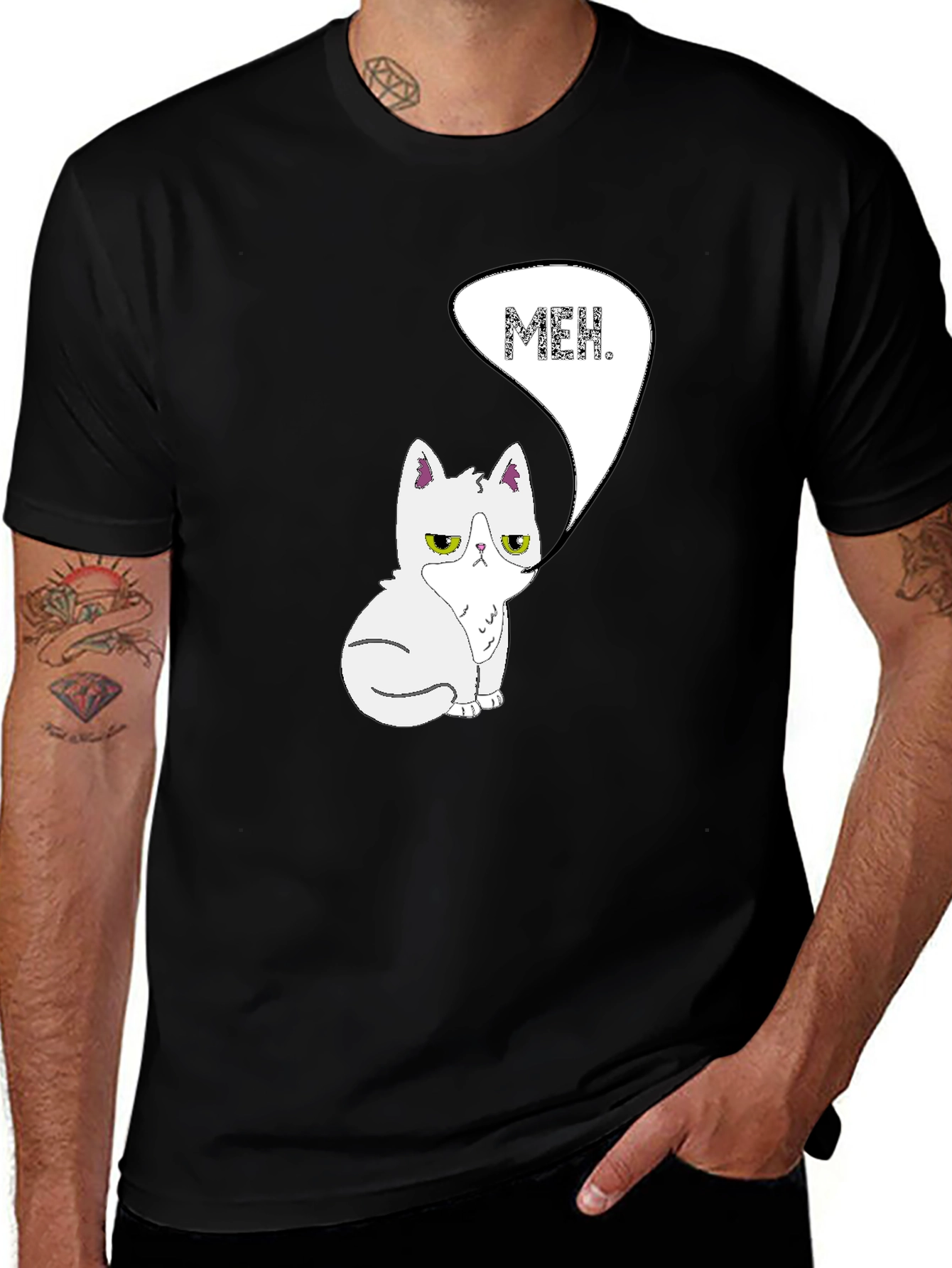 Variant 11 of Grumpy Cat 'Meh' Graphic T-Shirt