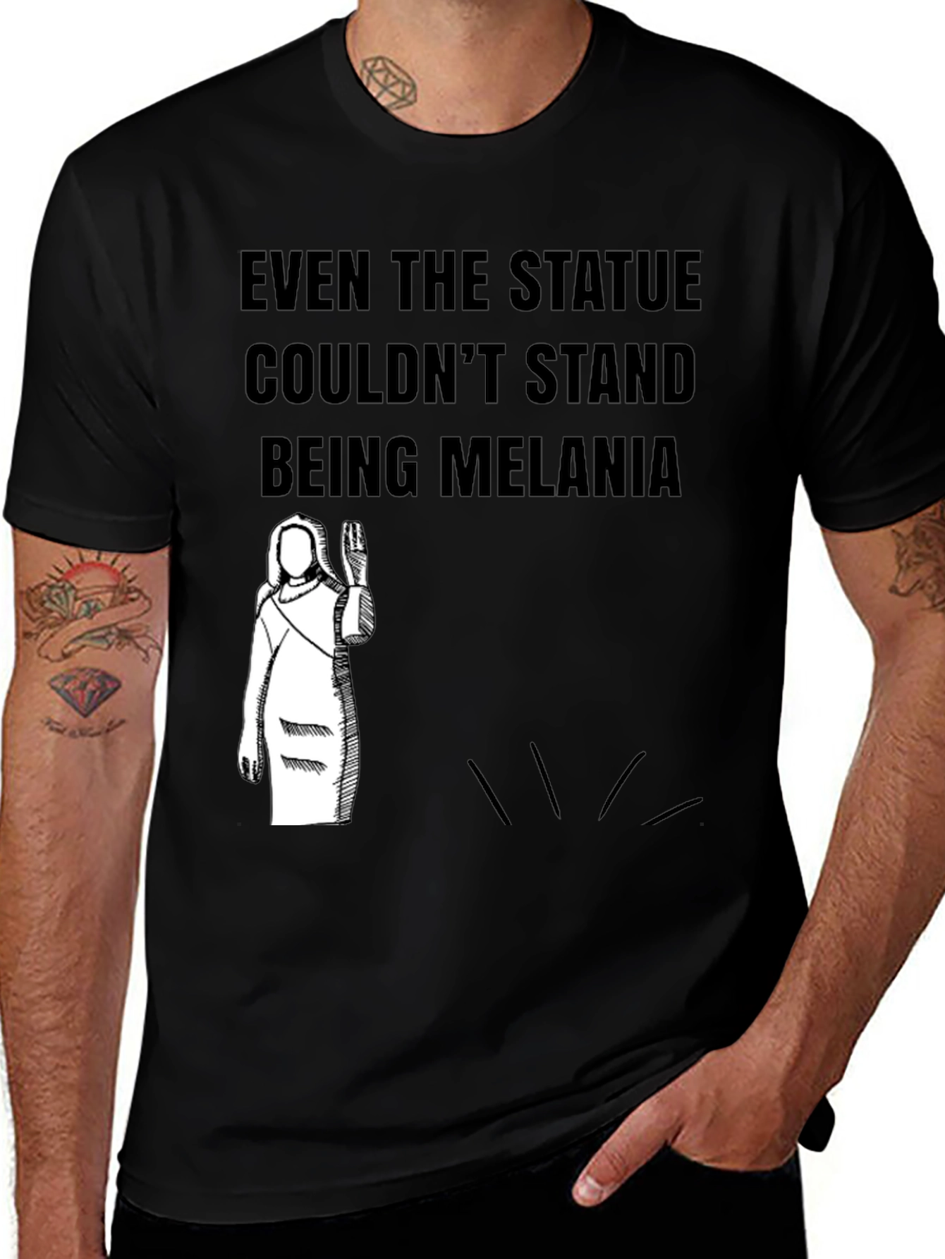 Variant 19 of Even the Statue Couldn't Stand Melania Graphic T-Shirt