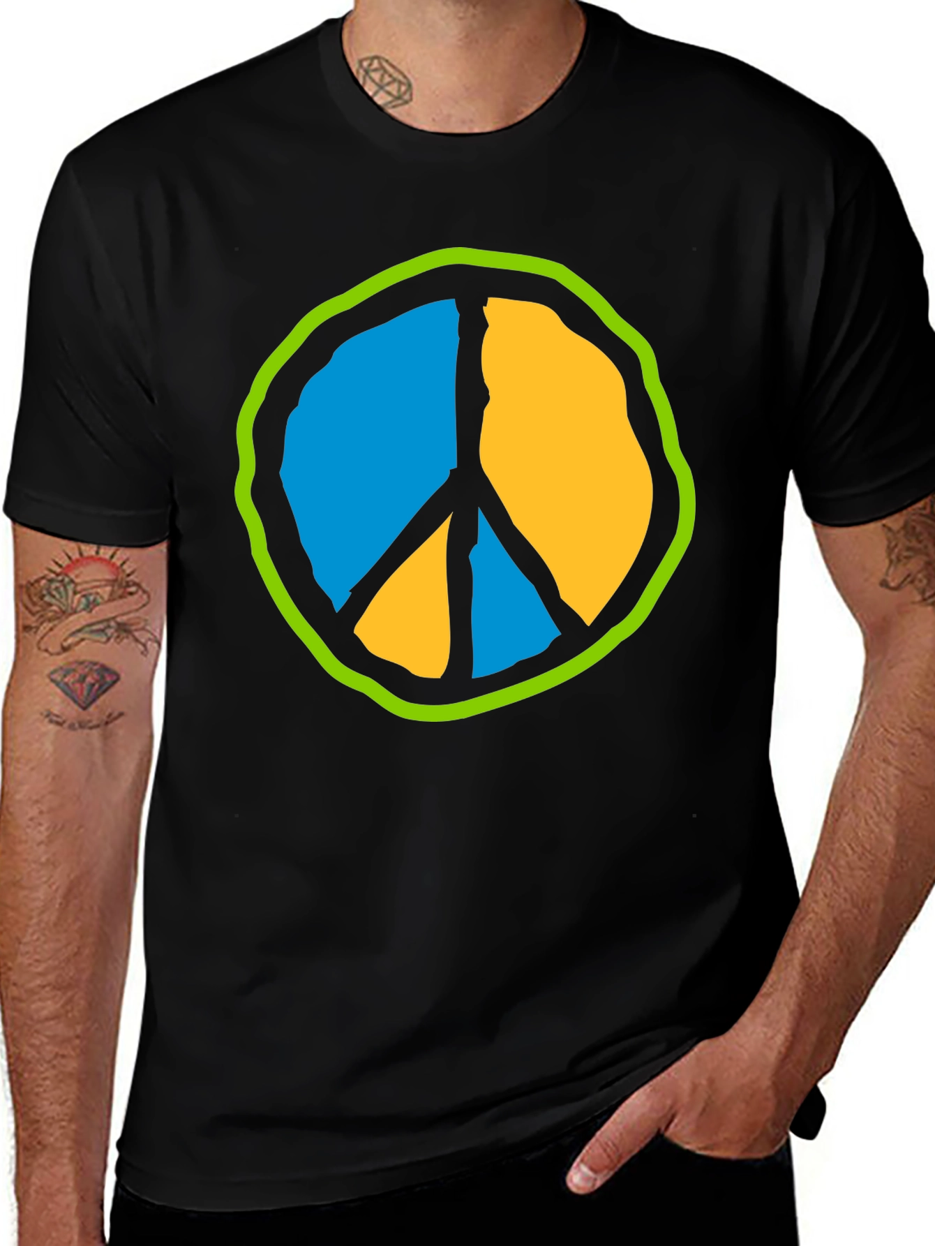 Variant 17 of Peace Sign Graphic Tee - Retro Style