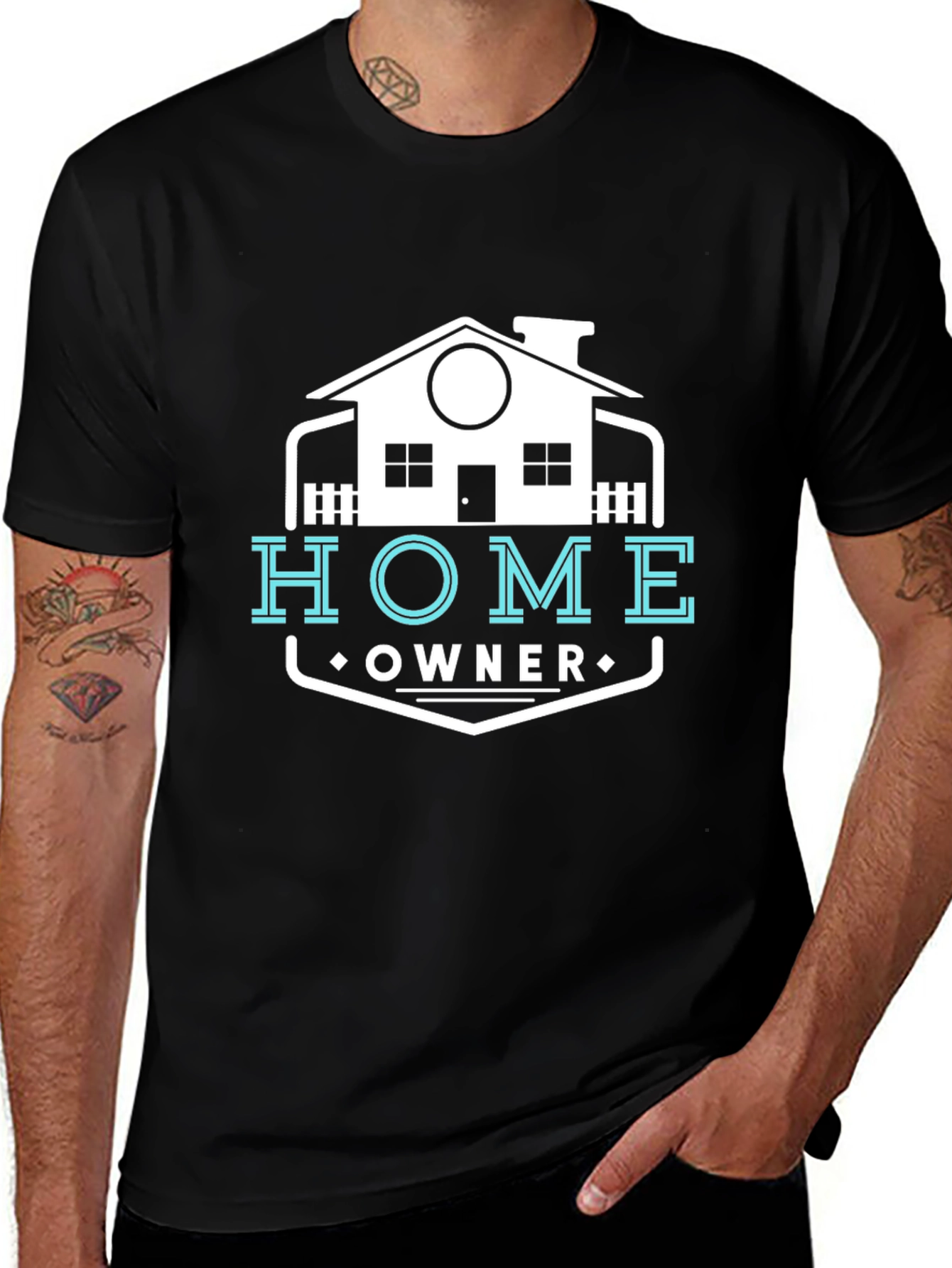 Variant 16 of Home Owner Graphic Tee - Black Cotton T-Shirt