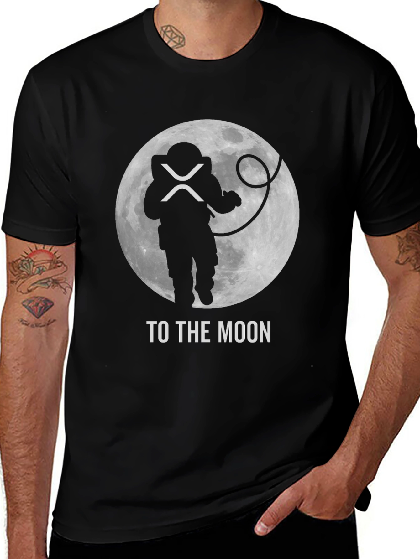 Variant 29 of To the Moon Astronaut T-Shirt - Crypto XRP Design