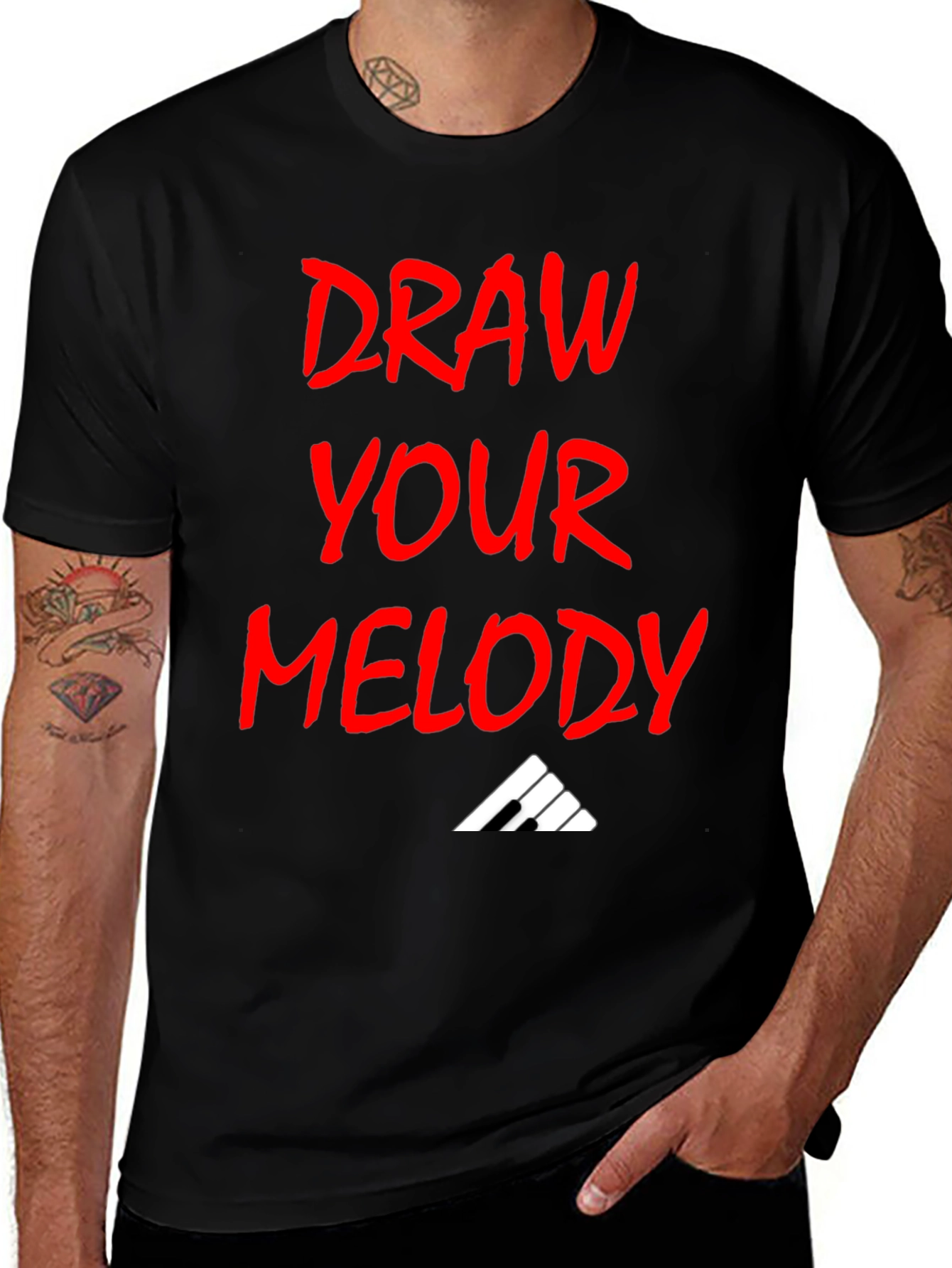 Variant 20 of Draw Your Melody Graphic Tee - Black