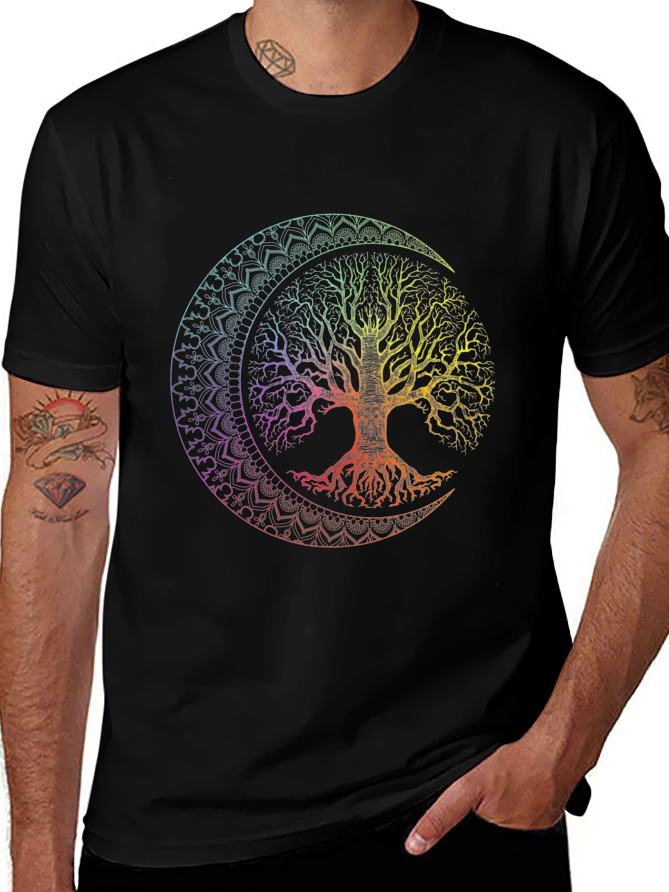 Tree of Life Rainbow Graphic Tee - Relaxed Fit