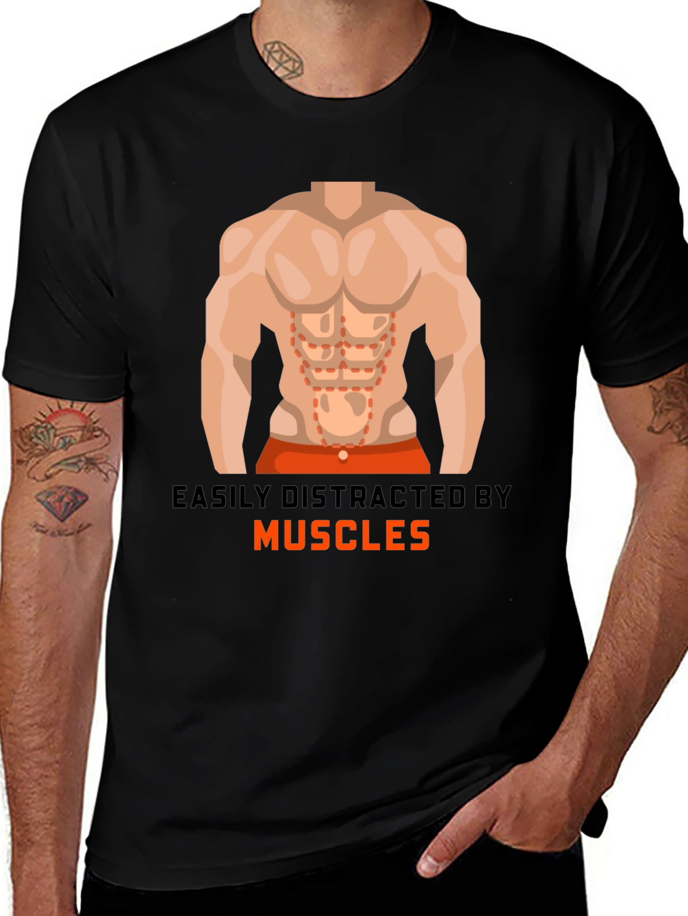 Variant 15 of Easily Distracted By Muscles T-Shirt
