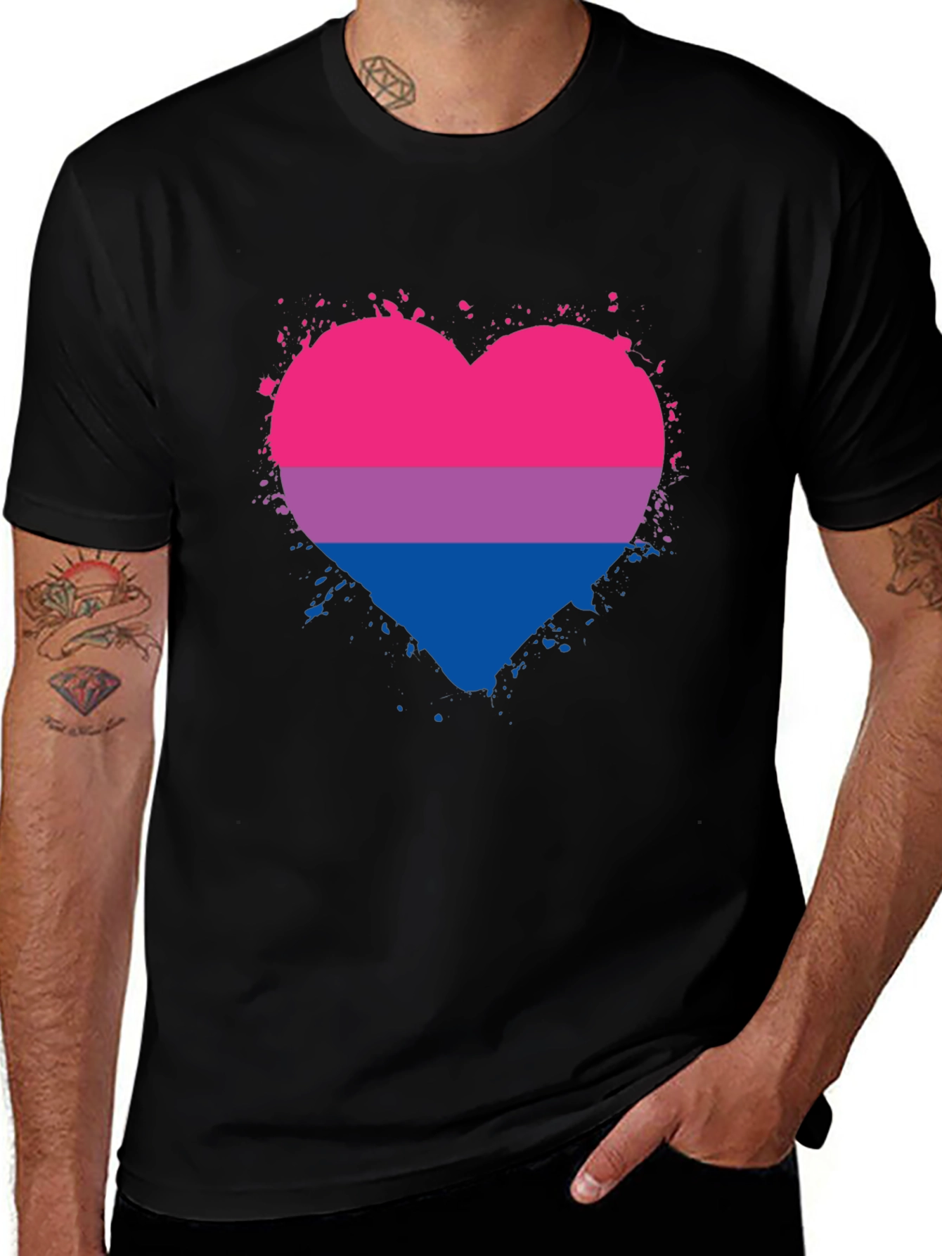 Variant 30 of Bisexual Pride Heart Graphic T-Shirt