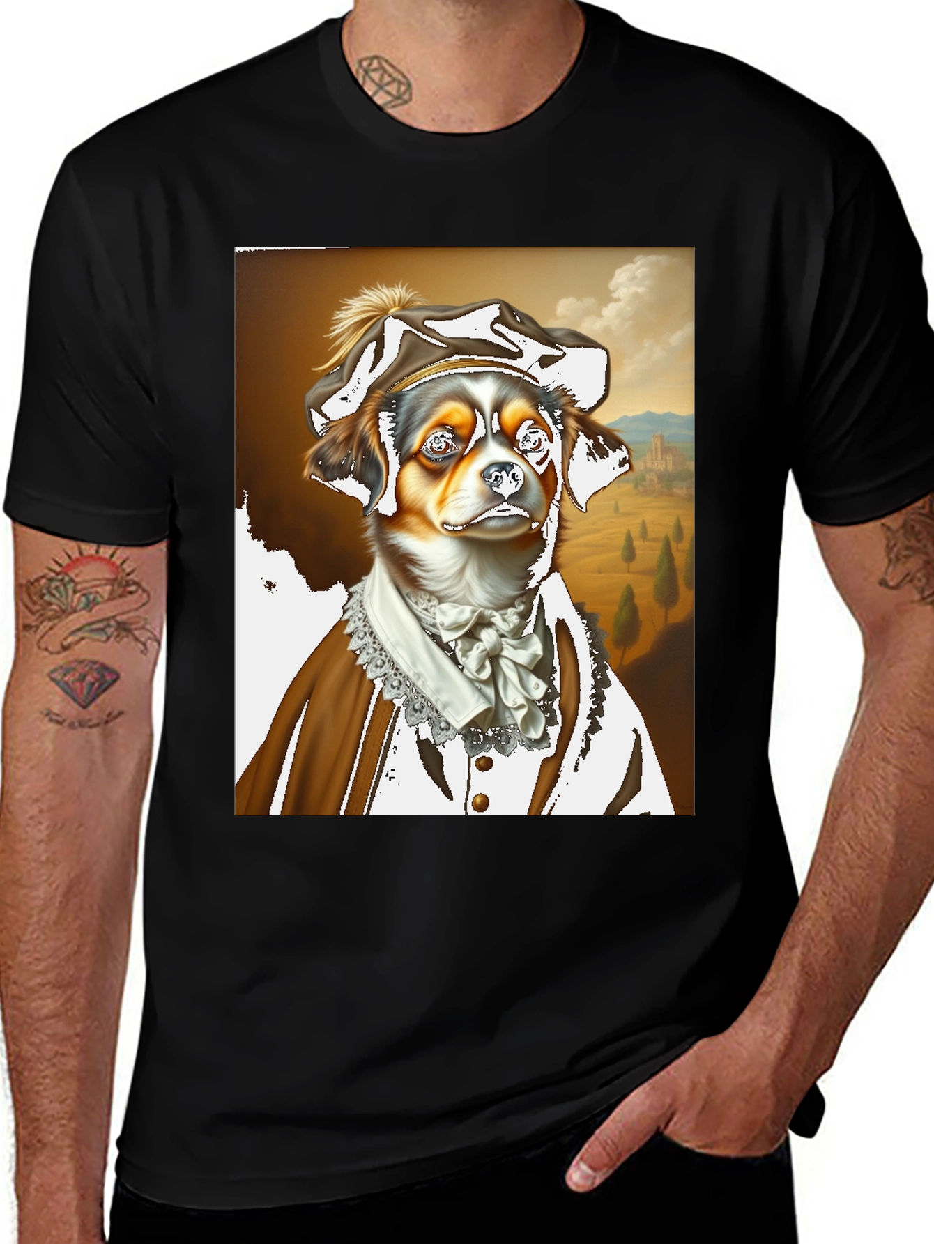 Variant 4 of Renaissance Dog T-Shirt - Funny Pet Portrait Tee