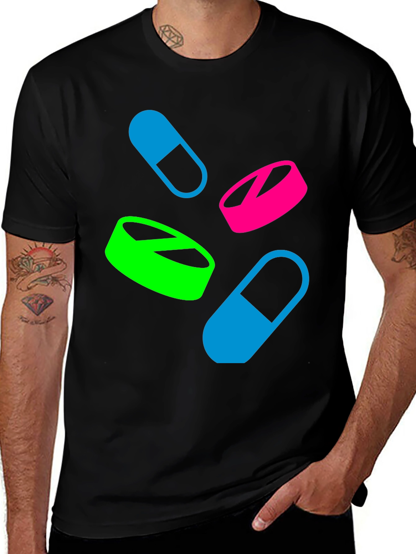 Variant 20 of Pills Graphic T-Shirt - Casual Wear
