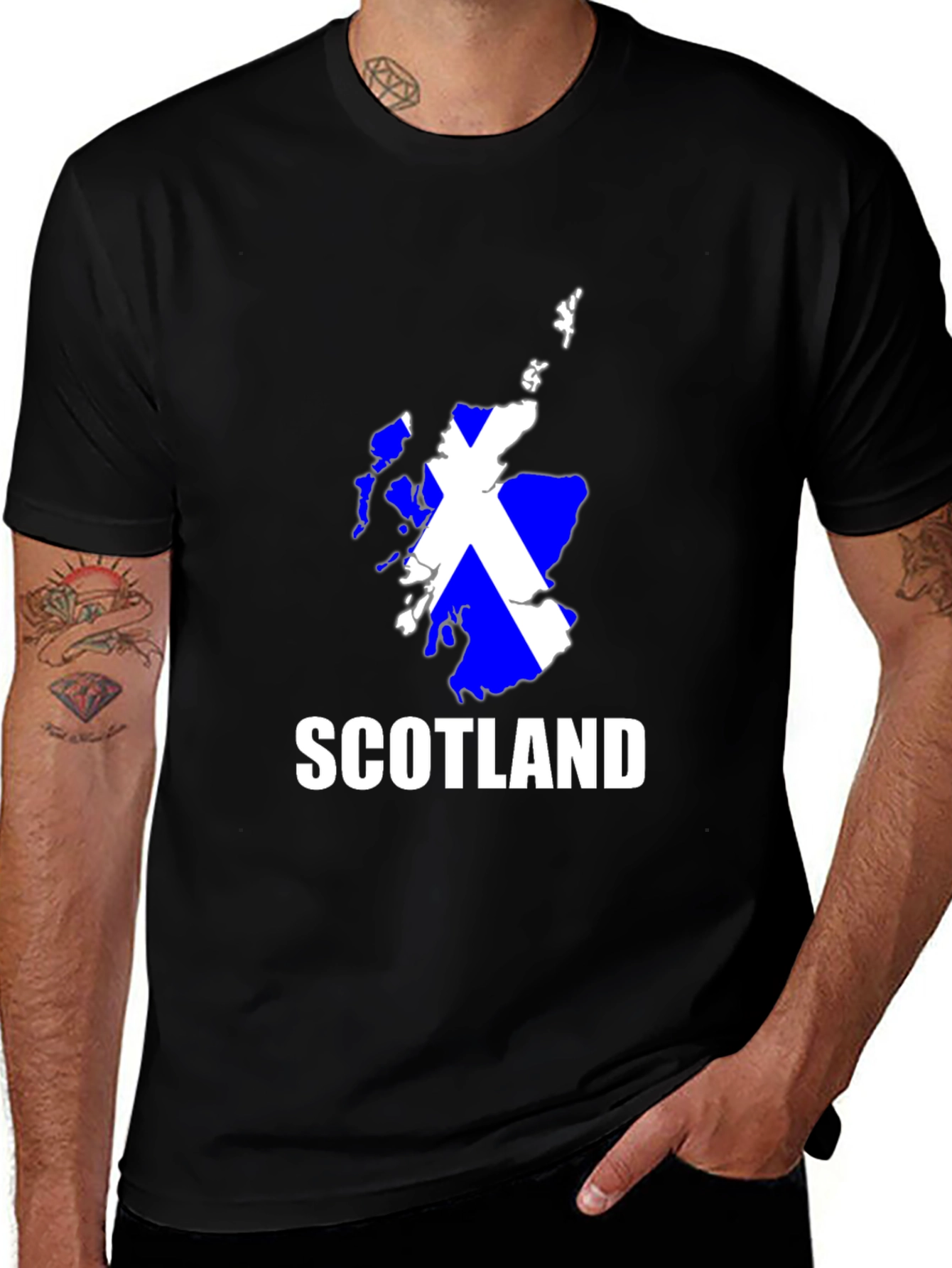 Scotland Map T-Shirt - Saltire Scottish Pride Tee