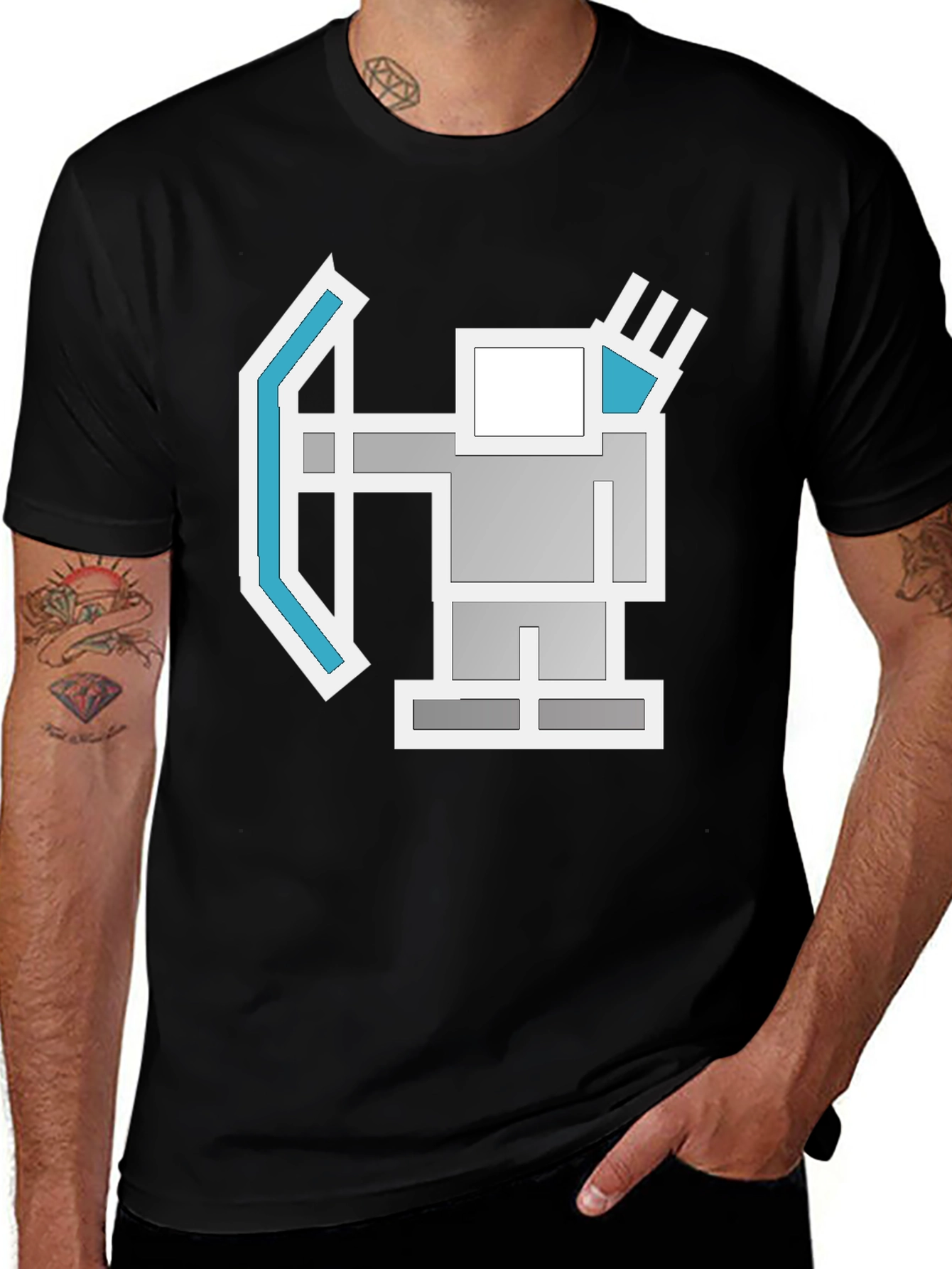Variant 13 of Geometric Archer Graphic Tee - Retro Style