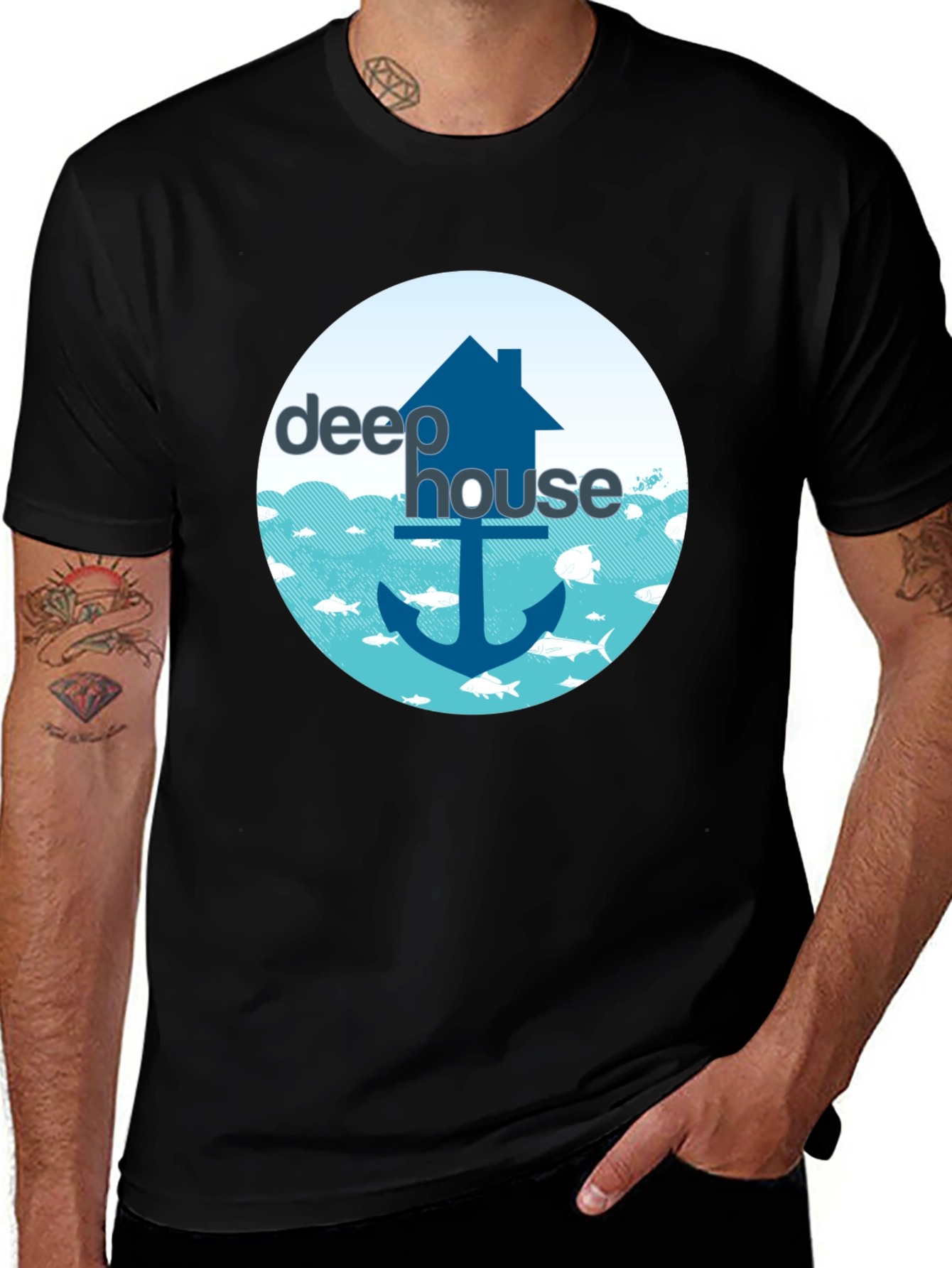 Variant 30 of Deep House Music T-Shirt - Nautical Design