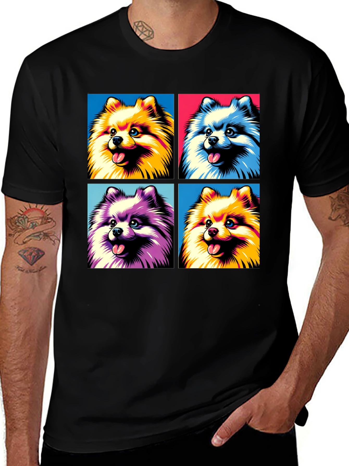 Variant 29 of Pop Art Pomeranian Dog Graphic T-Shirt
