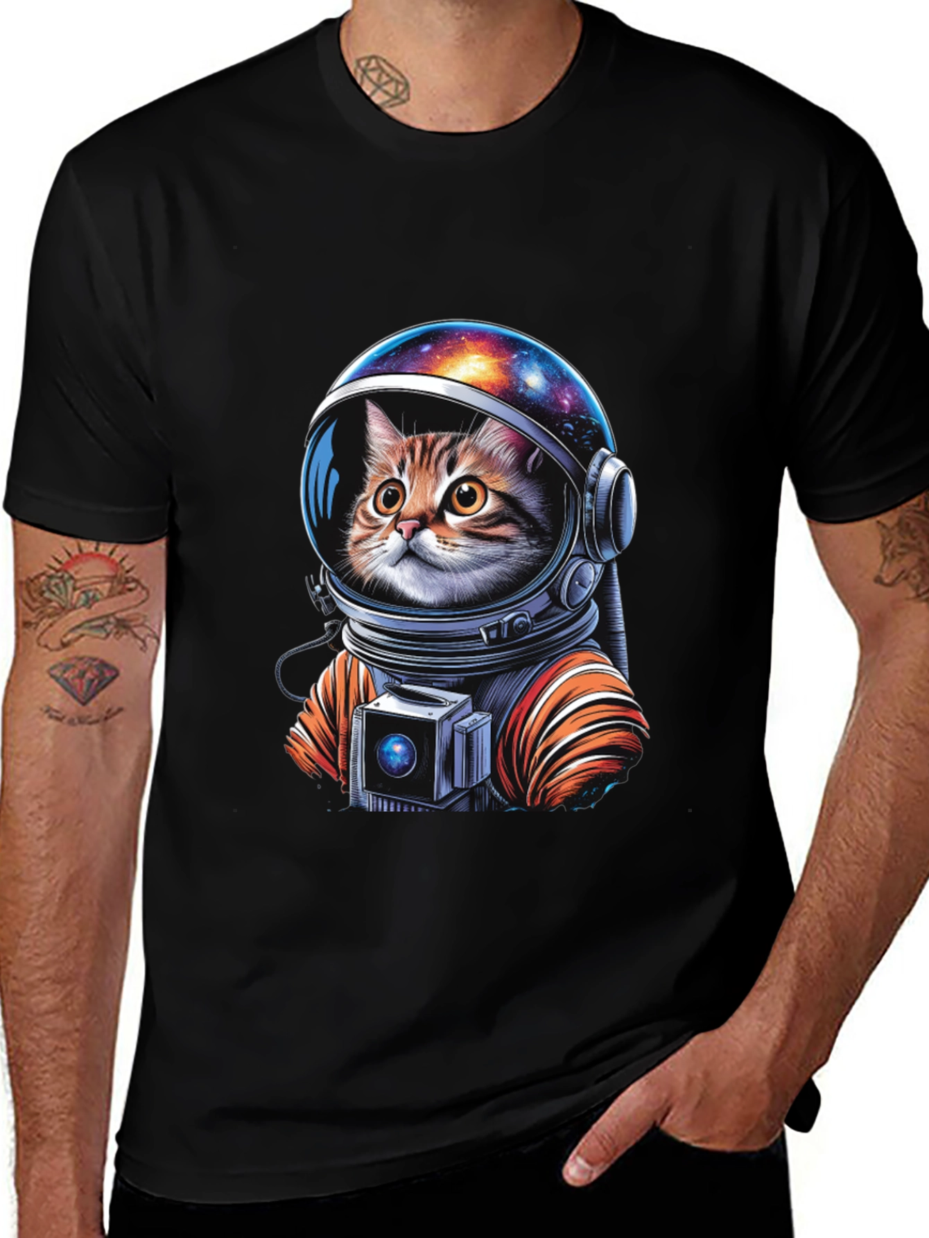 Variant 17 of Astronaut Cat Graphic T-Shirt
