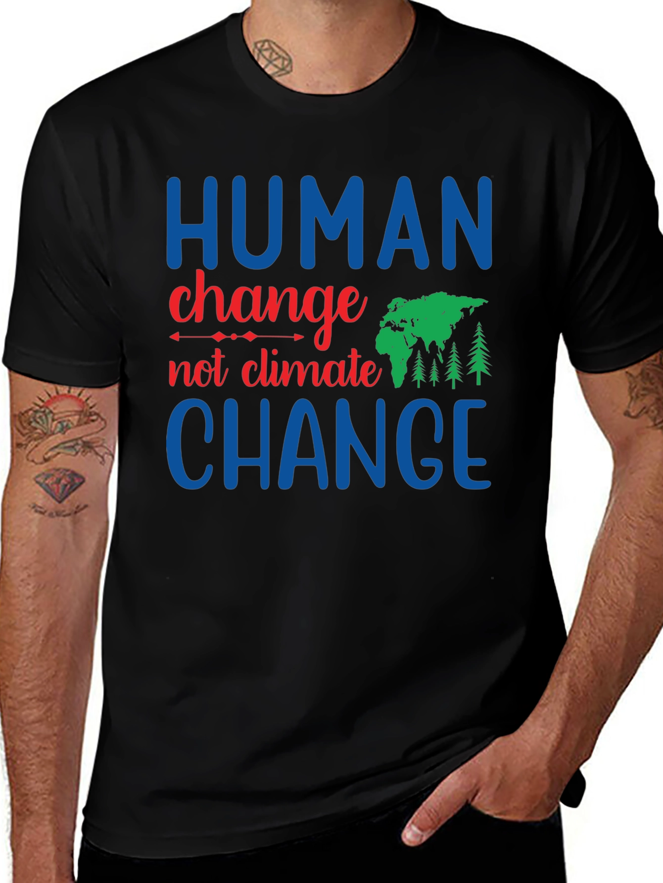 Variant 18 of Human Change T-Shirt: Climate Awareness Tee