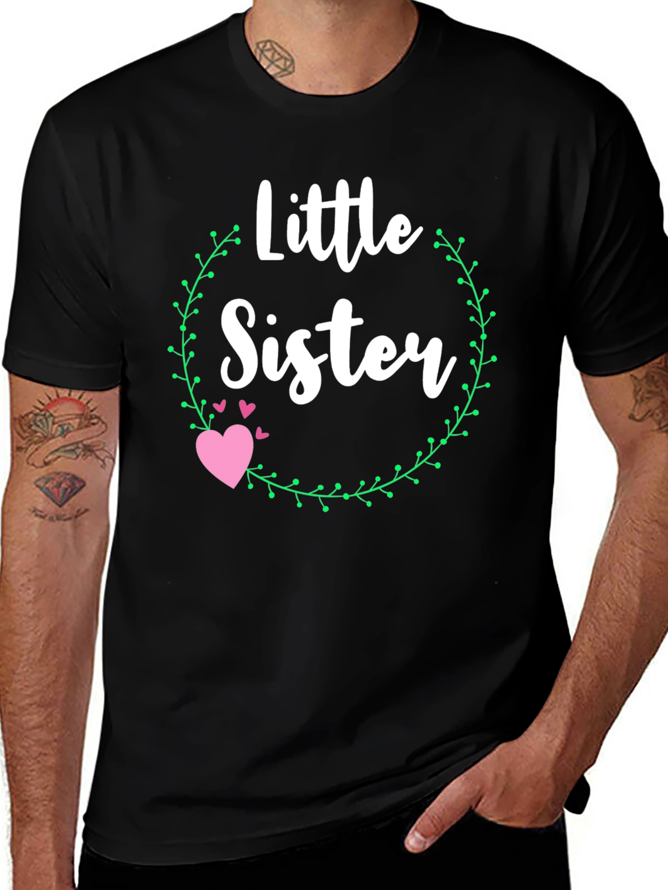 Little Sister Heart T-Shirt - Cute Family Tee