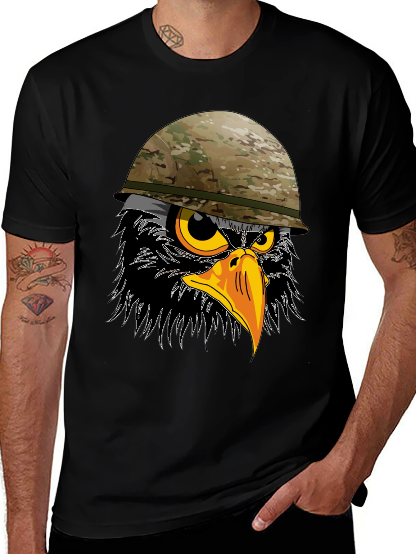 Variant 18 of Eagle Warrior Black T-Shirt