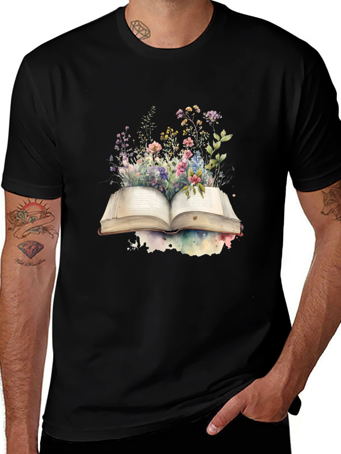 Variant 24 of Book & Flowers Graphic Tee