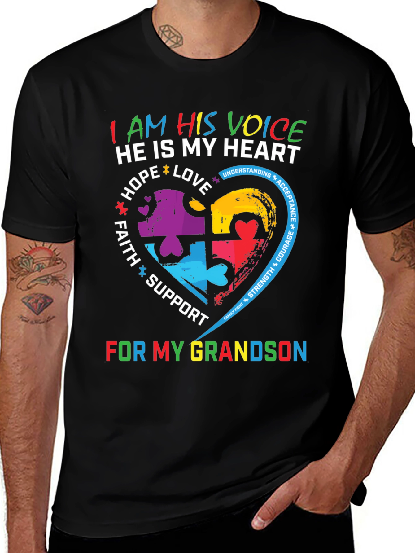 Variant 24 of Autism Awareness Grandson T-Shirt