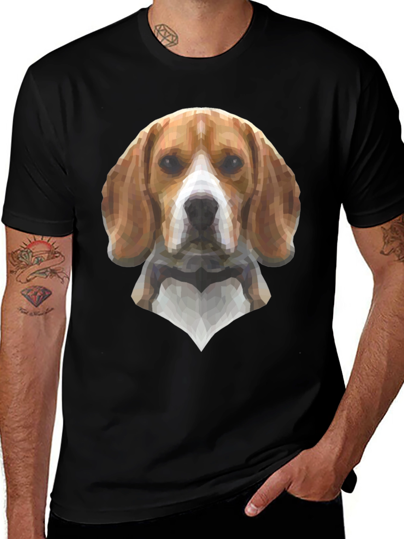 Variant 16 of Geometric Beagle Graphic Tee - Stylish Dog Lover Shirt