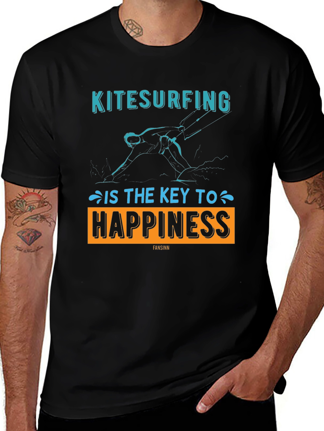 Variant 2 of Kitesurfing Happiness Graphic Tee