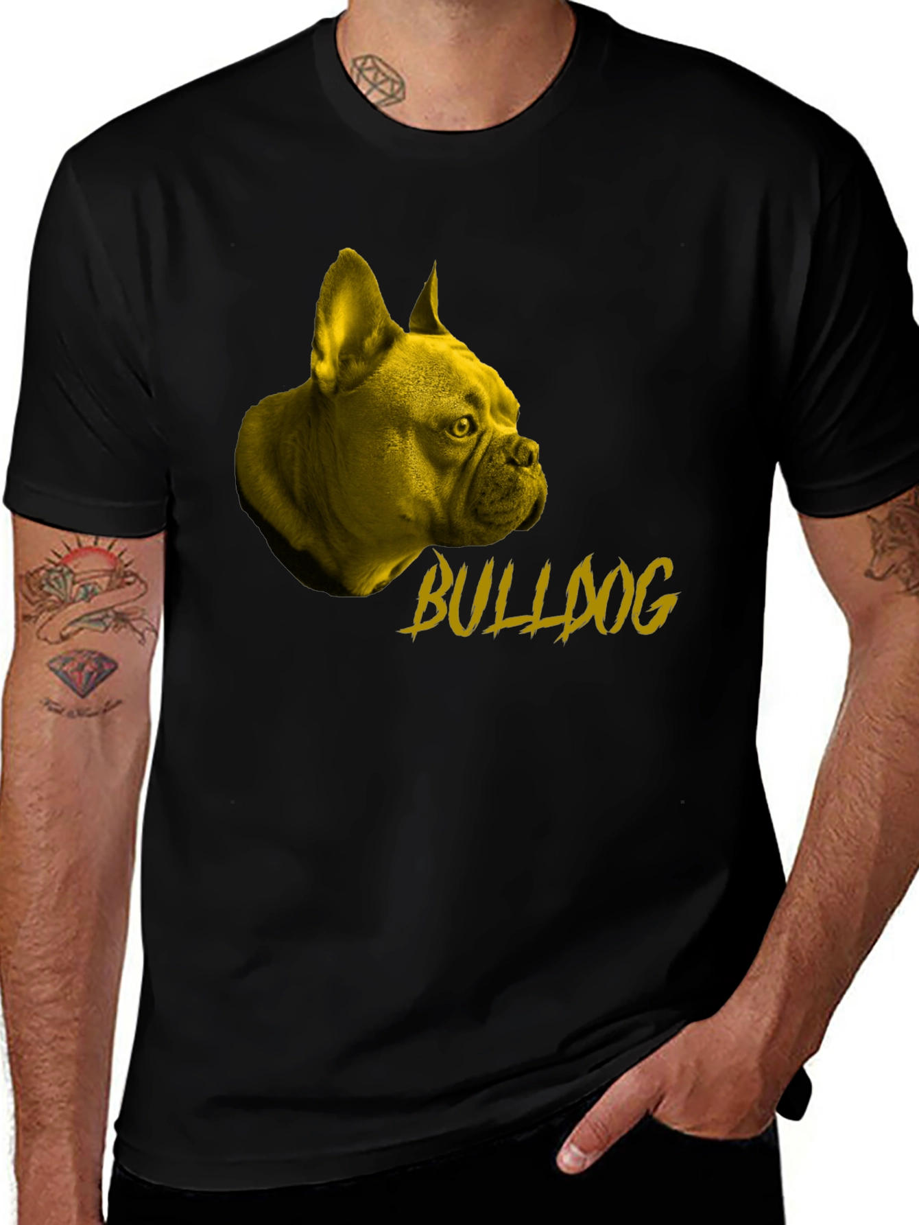 Variant 5 of Bulldog Graphic Tee - Stylish Black Cotton T-Shirt