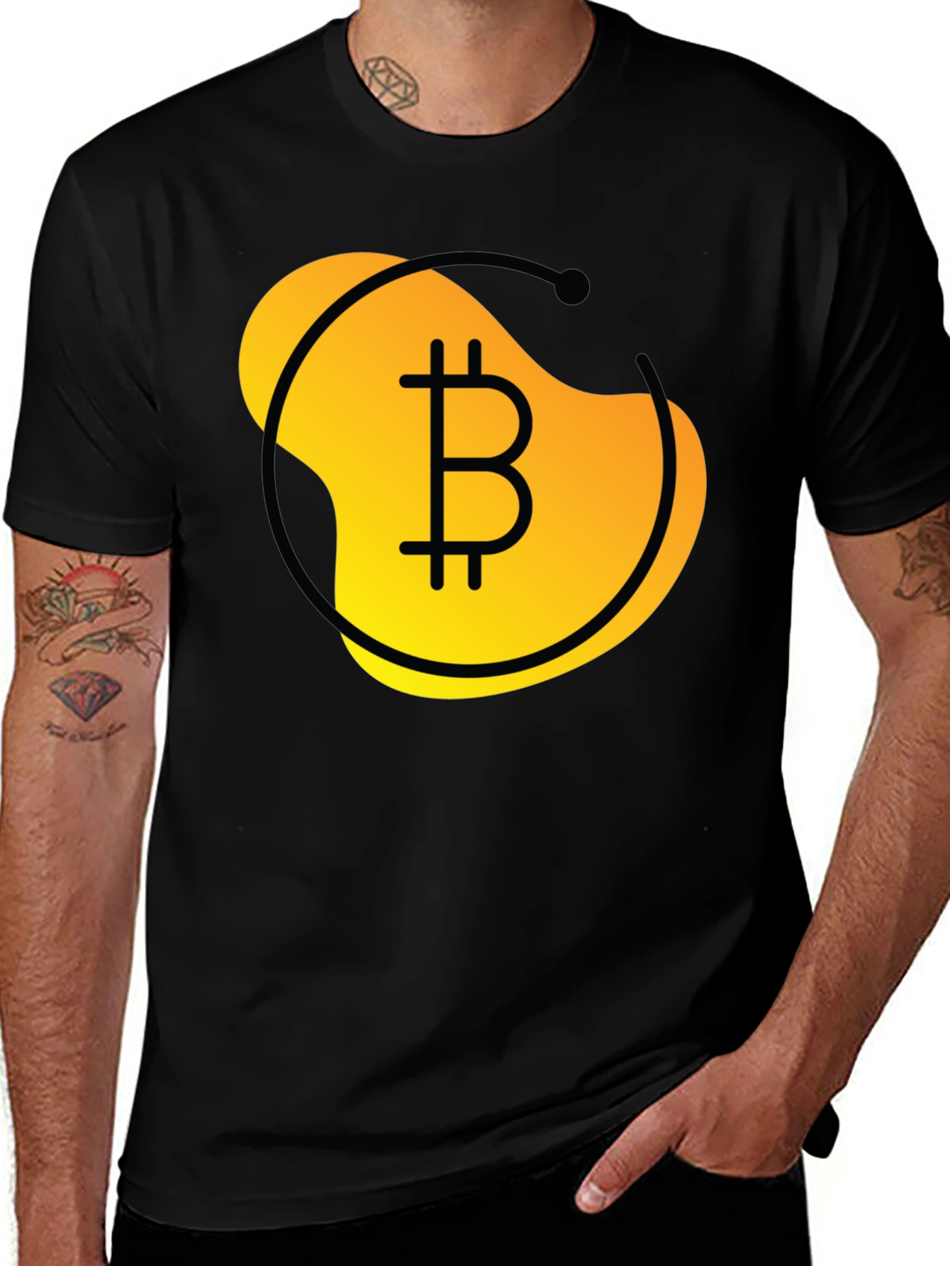 Variant 27 of Bitcoin Crypto Tee - Black Cotton Blend